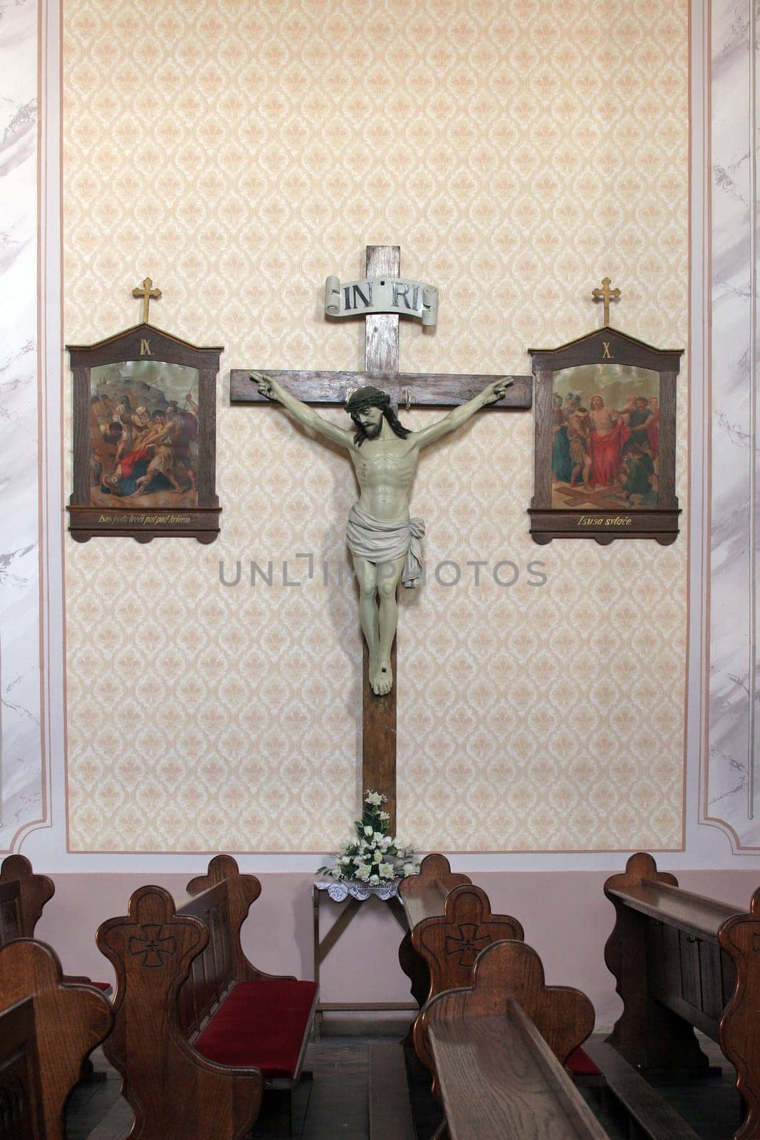 Cross in the Church of Saint Barbara in Carevdar, Croatia