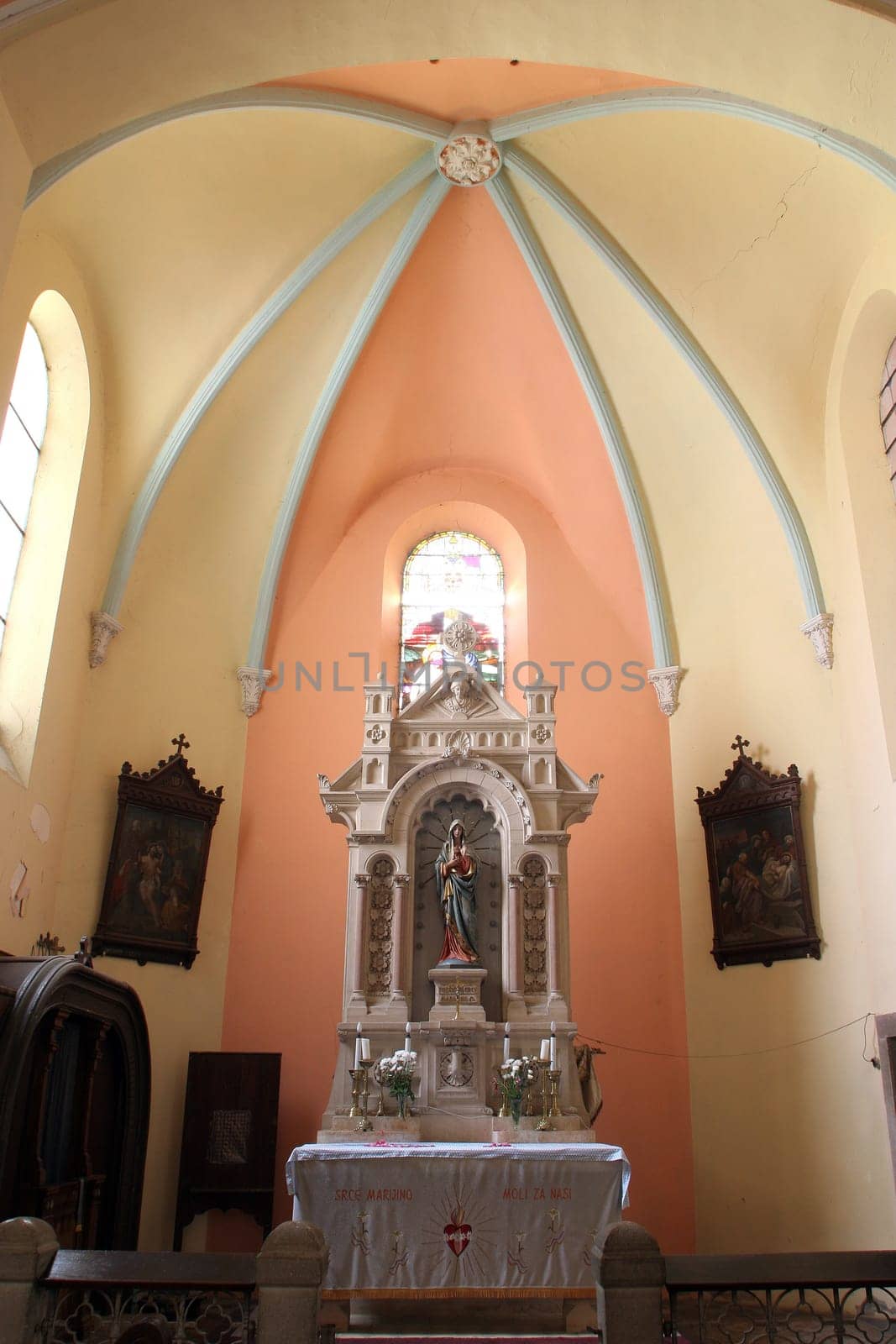 Immaculate Heart of Mary, altar in the Church of St. Maurus the Abbot in Bosiljevo, Croatia
