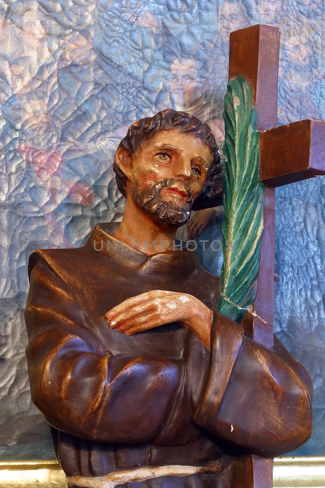 Saint Nicholas Tavelic, statue on the altar of All Saints in the parish church Visitation of the Virgin Mary in Vinagora, Croatia