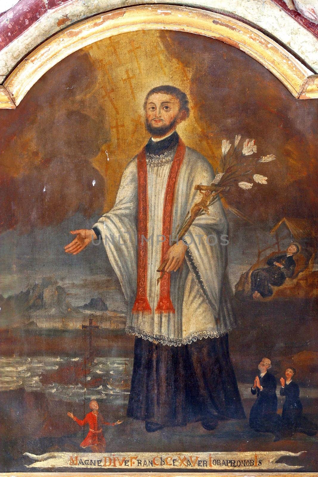 St. Francis Xavier, altarpiece on the altar of St. Valentine in the parish church Visitation of the Virgin Mary in Vinagora, Croatia