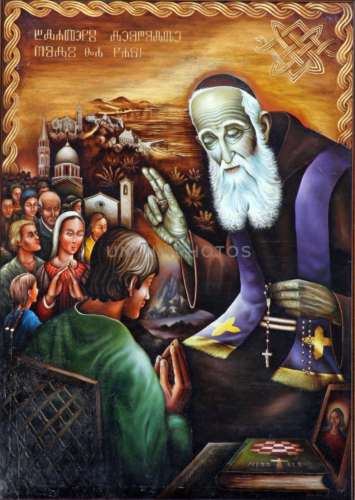 Saint Leopold Mandic, altarpiece in the parish church of Our Lady outside the city in Sibenik, Croatia