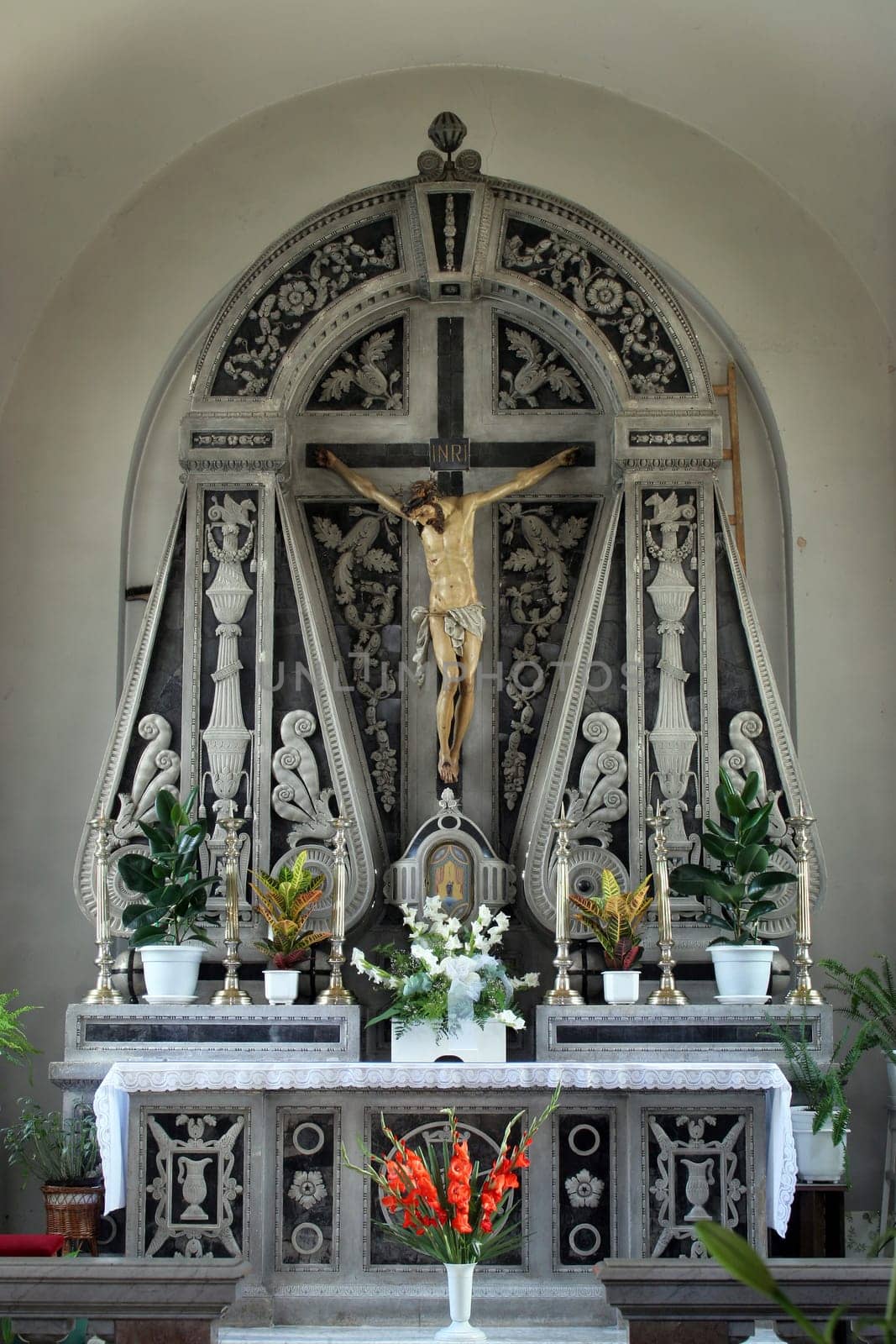 Altar of the Holy Cross in the parish church of Our Lady outside the city in Sibenik, Croatia