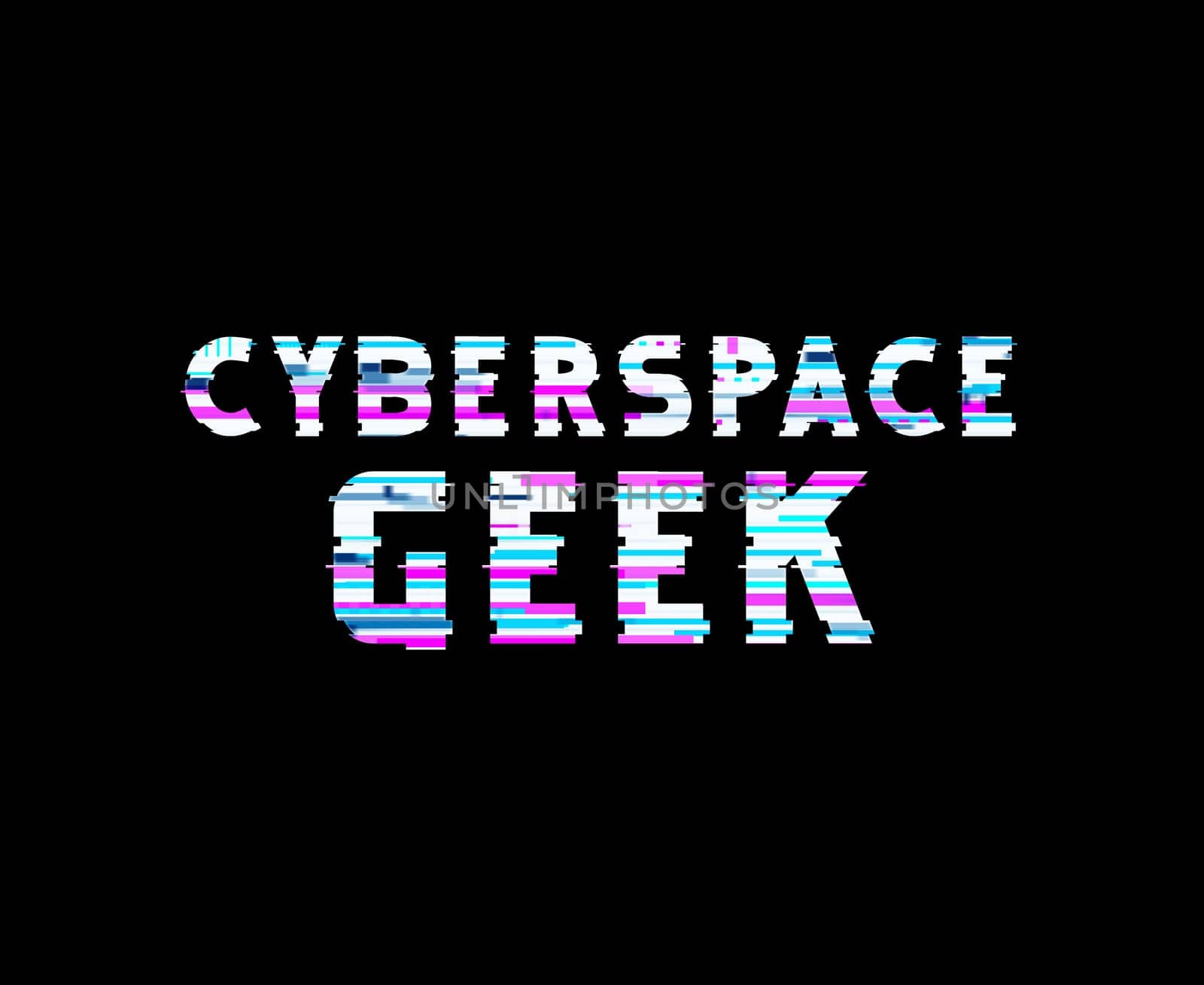 Cyberspace Geek text art design for printing. Trendy typography illustration, hipster style. Gift for crypto technology and NFT nerds