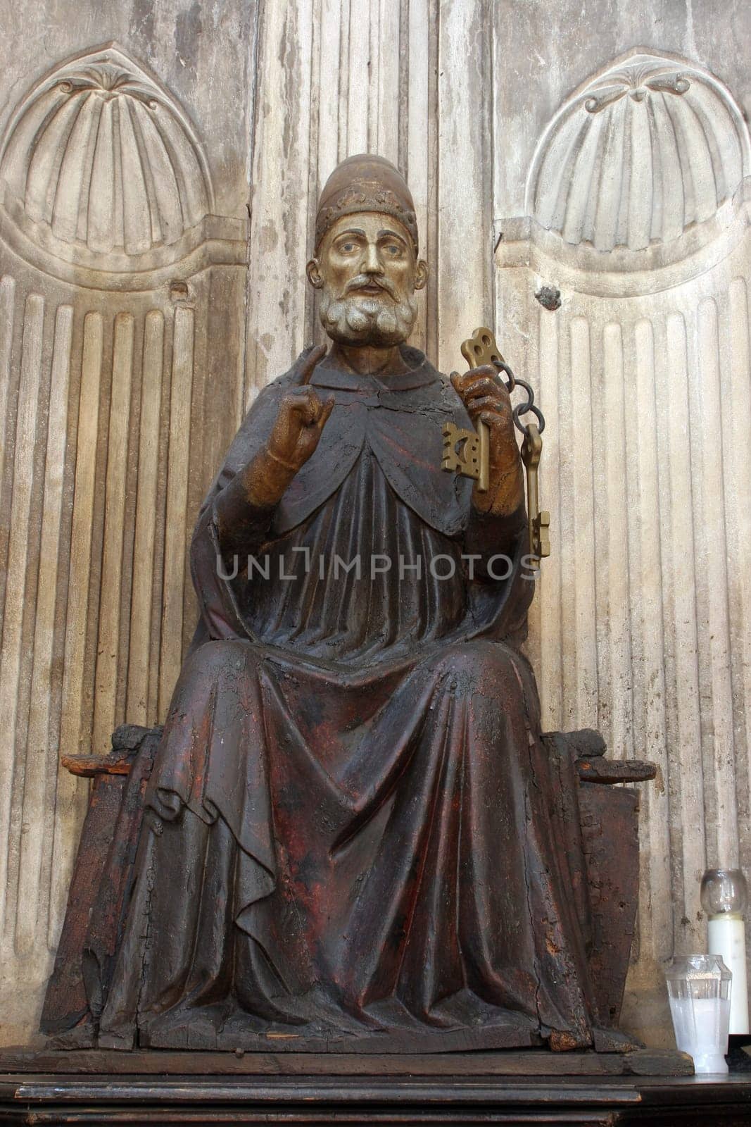 Saint Peter statue in the Cathedral of St. James in Sibenik, Croatia