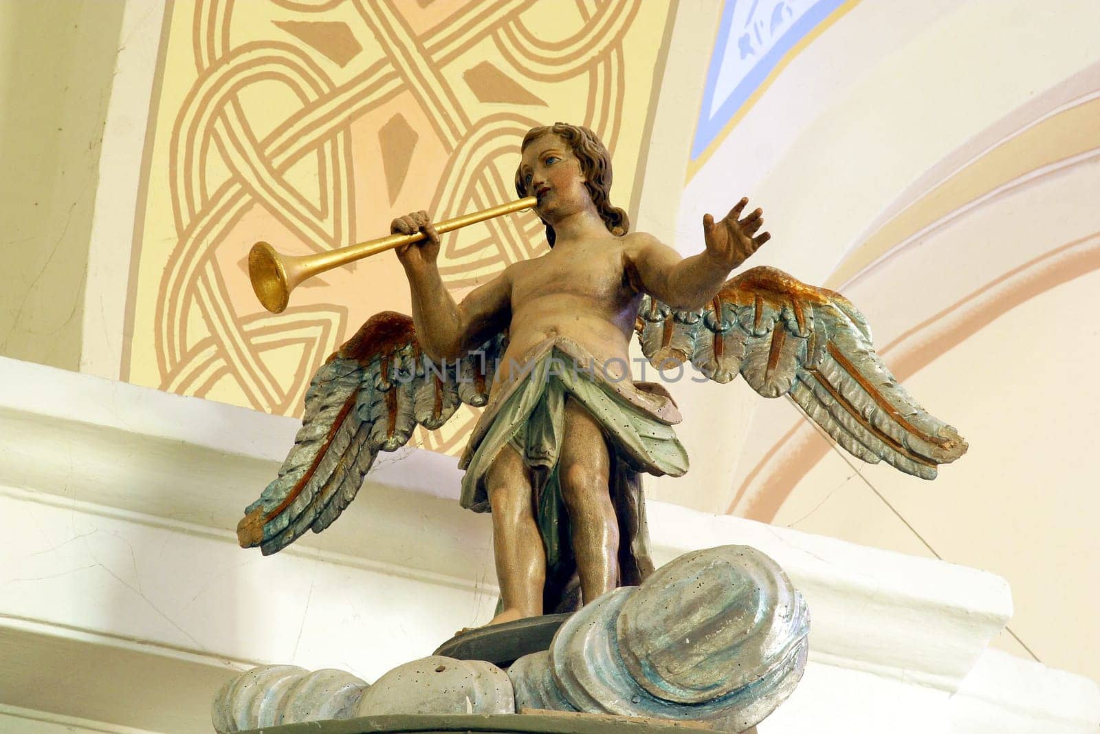 Annunciation angel, statue in the parish church of St. Mary Magdalene in Veliki Bisag, Croatia
