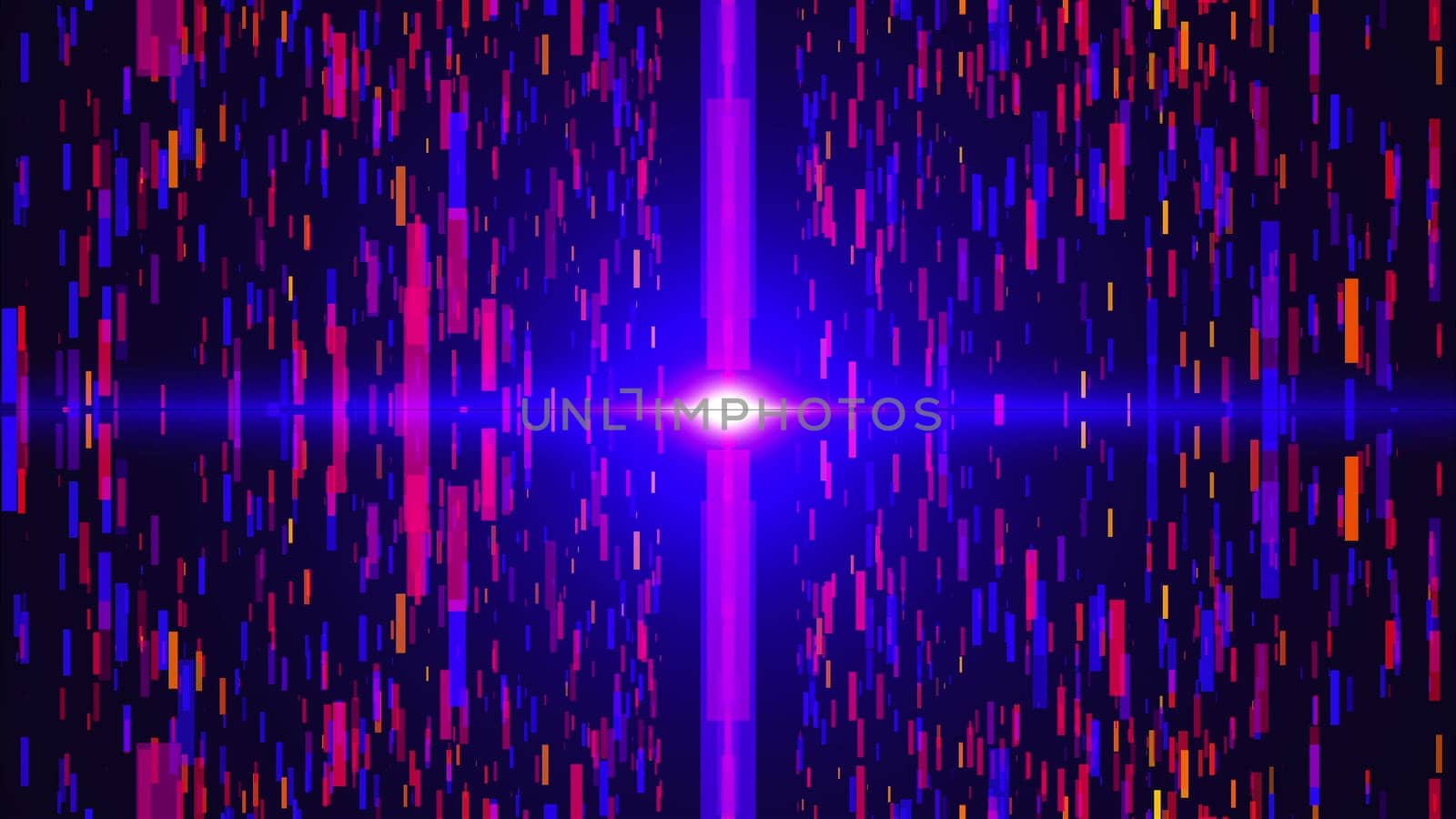 Digital backcircles in black space - modern abstraction, computer generated background, 3D rendering