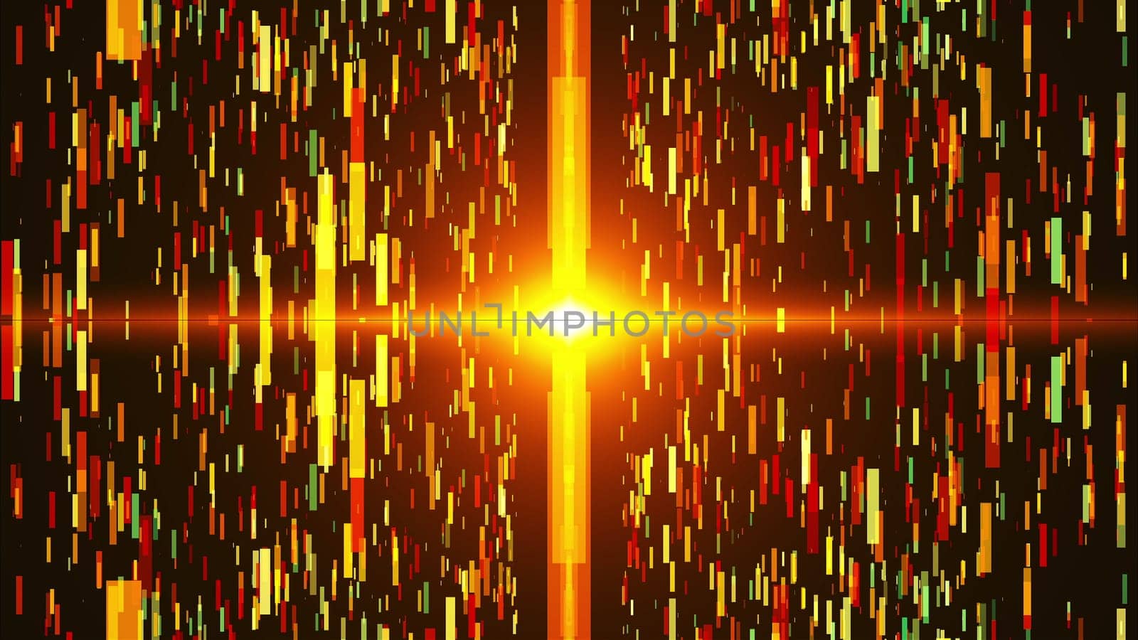 Digital backcircles in black space - modern abstraction, computer generated background, 3D rendering