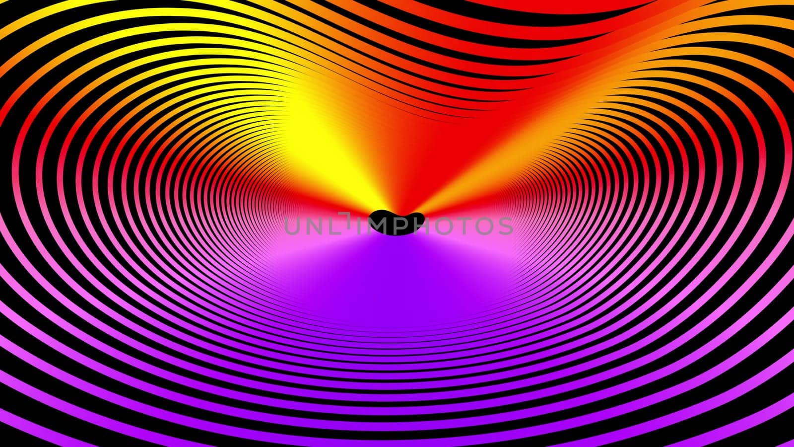 Geometric ovals with vivid 3d render gradient. Digital acoustic synthesizer with circular music textures. Futuristic image of galaxy with energy waves of frequencies.