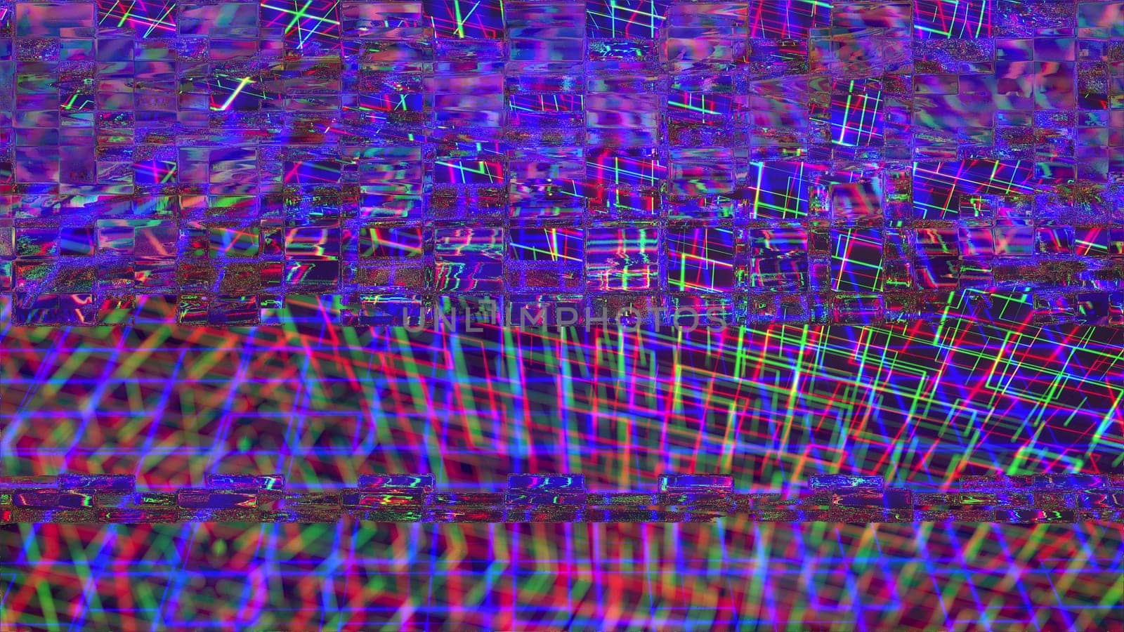 Glitch, pixel noise on the screen, computer generated. Bad Signal. Video damage. 3d rendering a digital background
