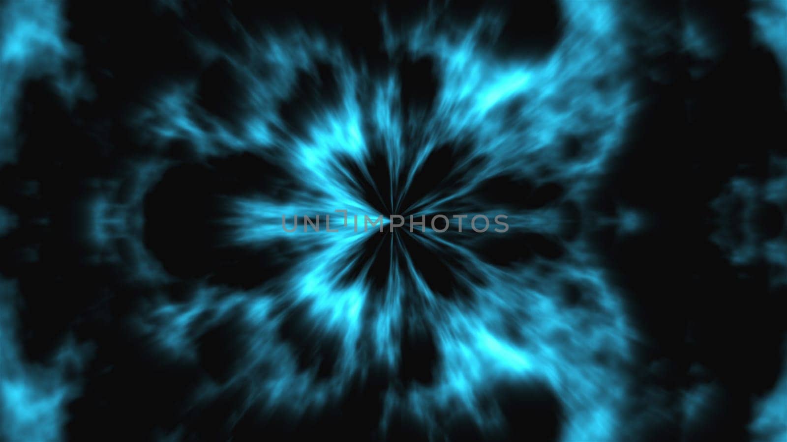 Spatial flash with 3d render of fog spreading into geometric ethereal structures. Dynamic mysterious futurism in digital design. Phantom waves diverging in pulsations.
