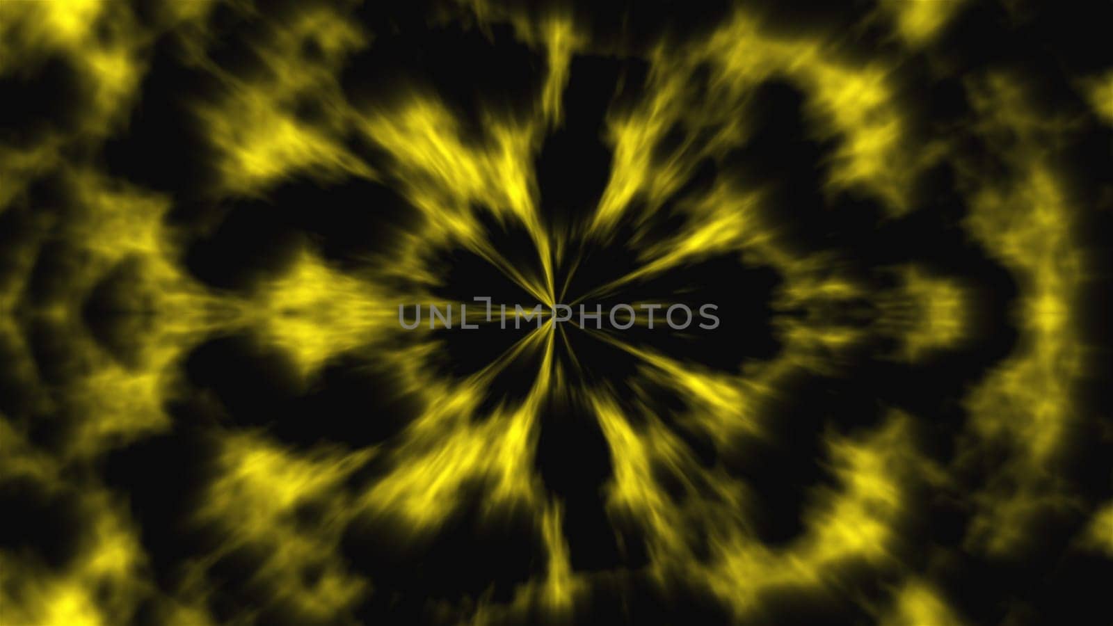 Spatial flash with 3d render of fog spreading into geometric ethereal structures. Dynamic mysterious futurism in digital design. Phantom waves diverging in pulsations.