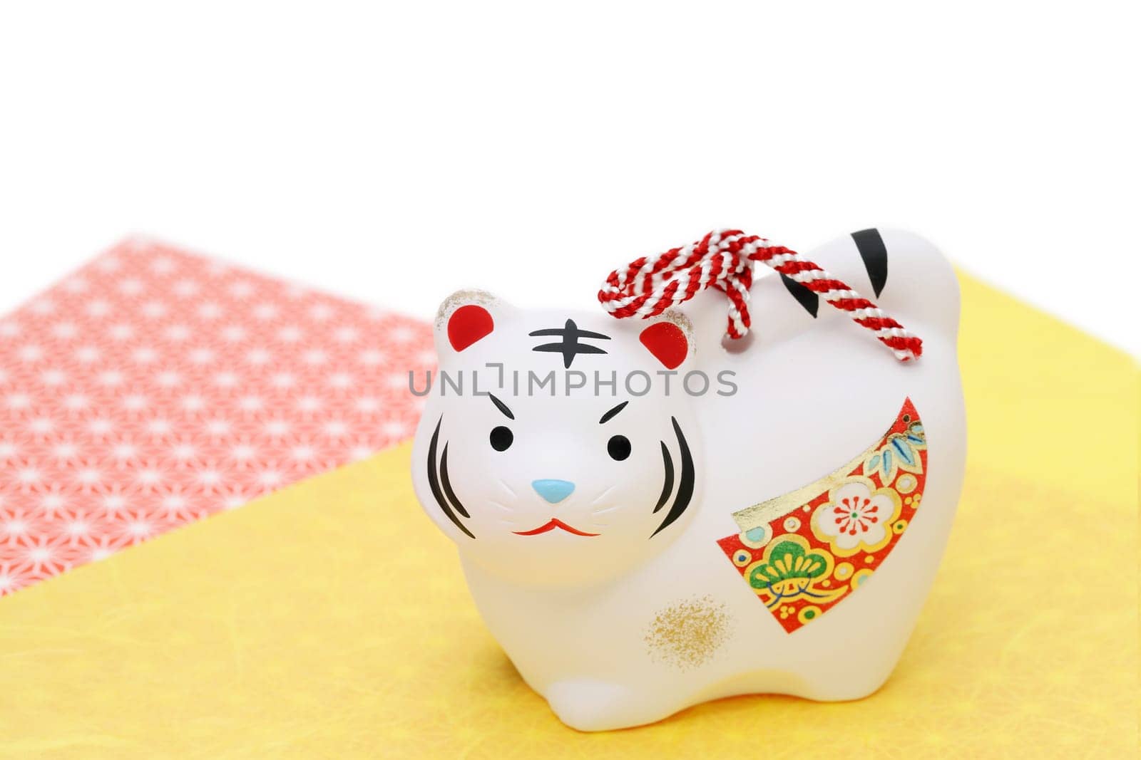 Dolls of Tora Tiger. Japanese new year card. Japanese new year tiger object