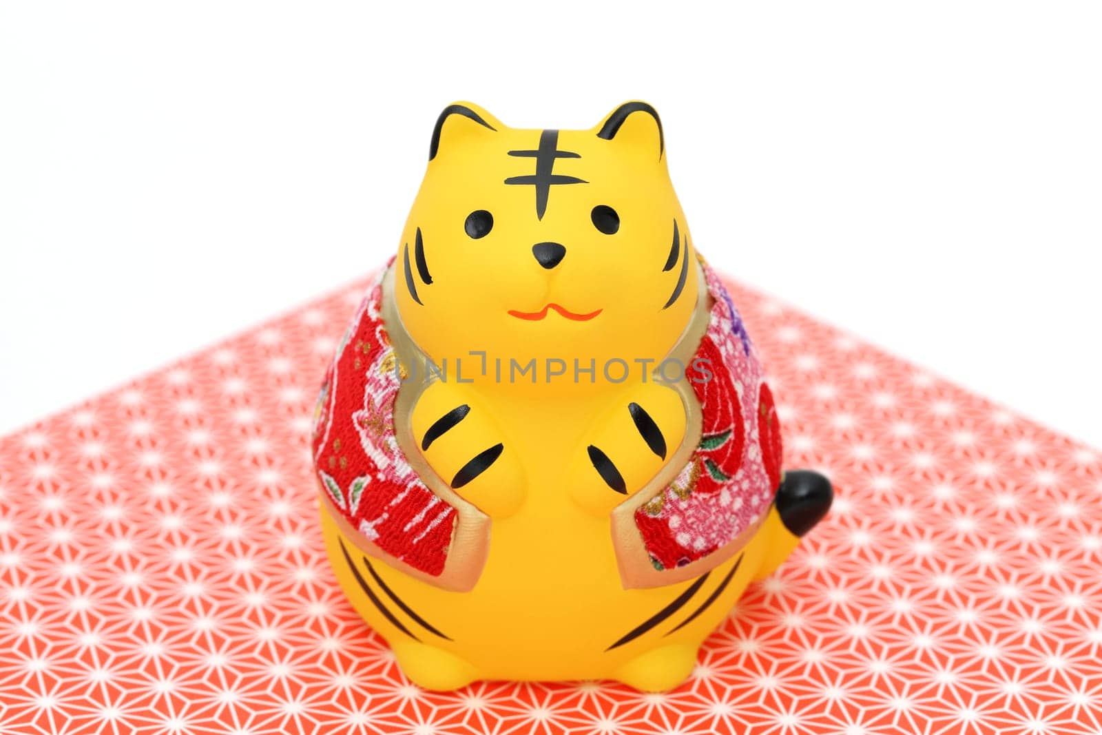 Dolls of Tora Tiger. Japanese new year card. Japanese new year tiger object