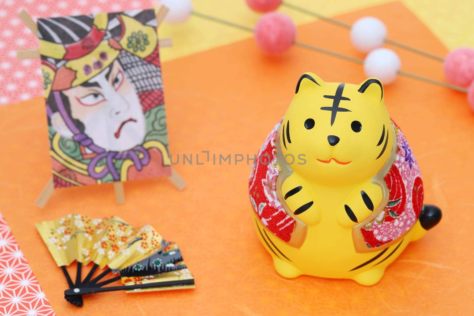 KAGAWA, JAPAN - Nov 11: Dolls of Tora Tiger. Japanese new year card. Japanese new year tiger object.