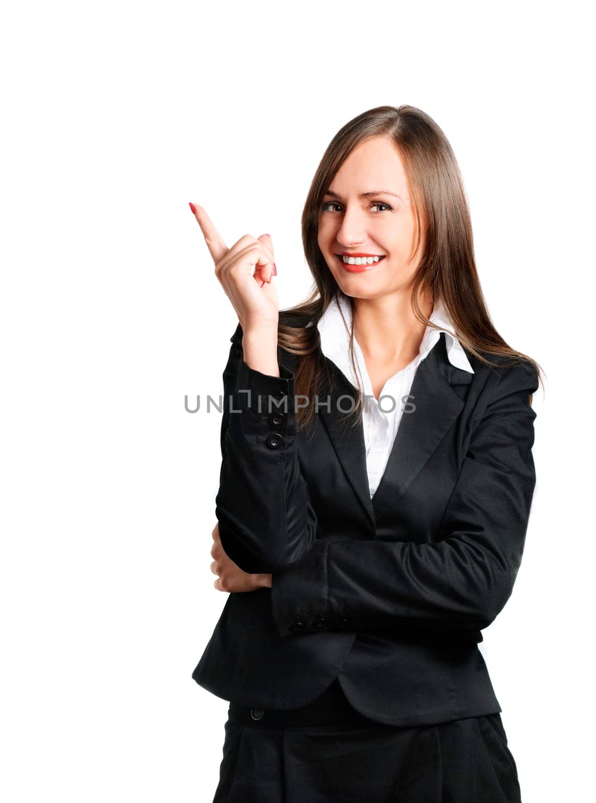 Smiling business woman with an idea on her mind