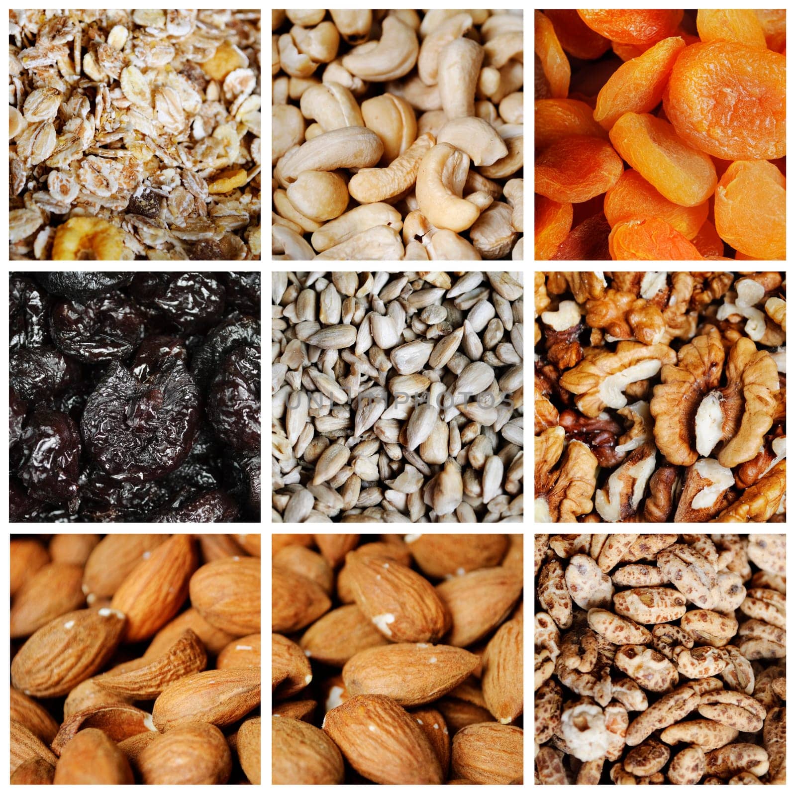 Collection of various healthy food products