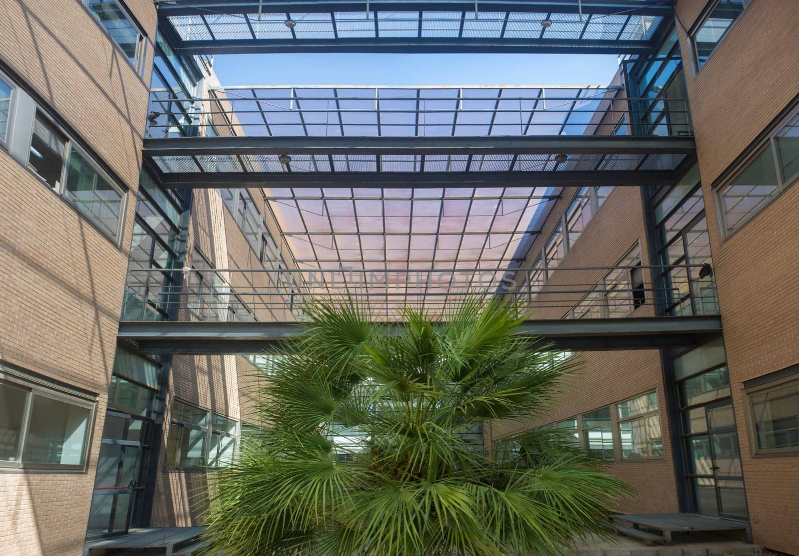 Badajoz, Spain - Sept 16th, 2019: Faculty of Science gardens, Badajoz Campus of University of Extremadura, Spain