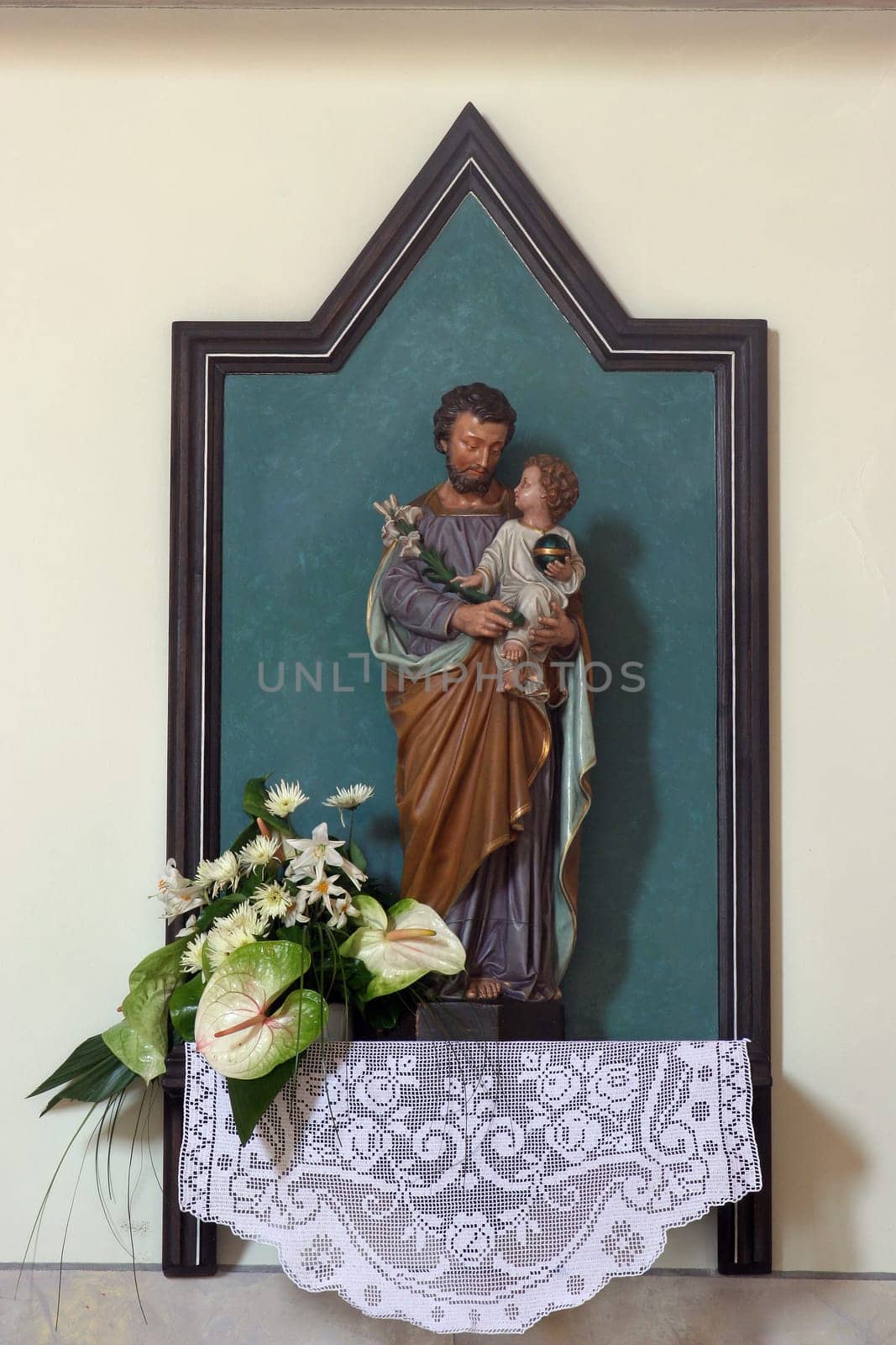 Saint Joseph, altar in the church of Saint Anthony of Padua in Bjelovar, Croatia