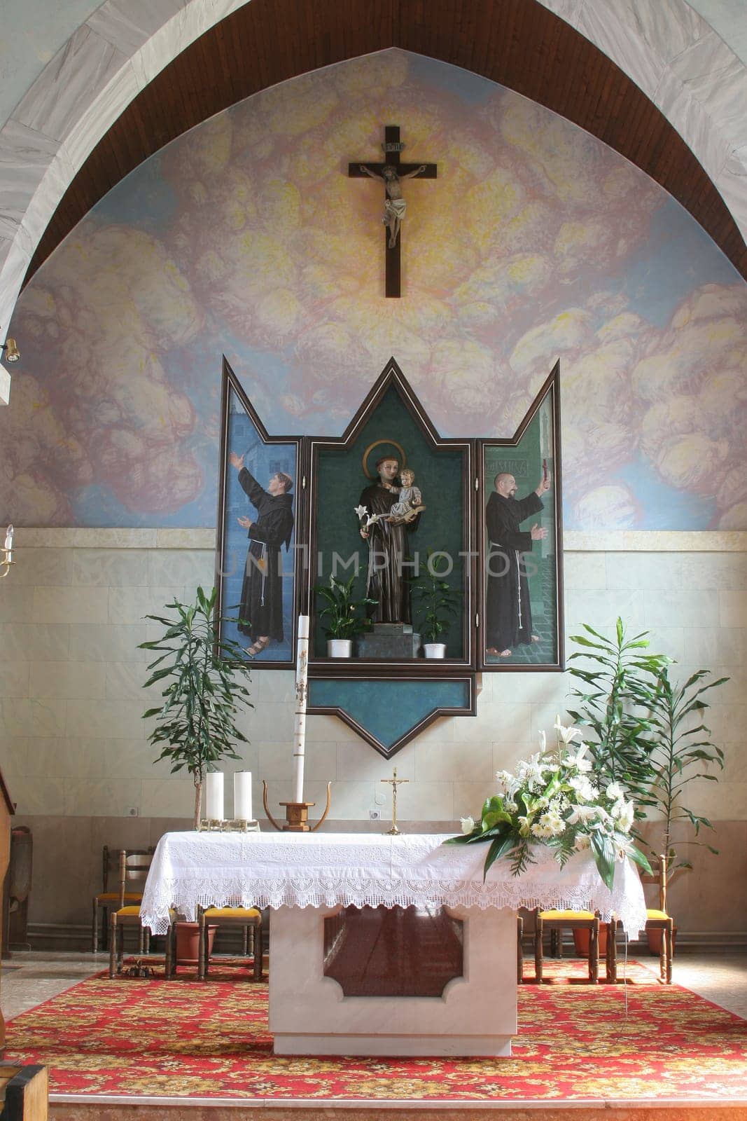 Main altar in the Church of Saint Anthony of Padua in Bjelovar, Croatia