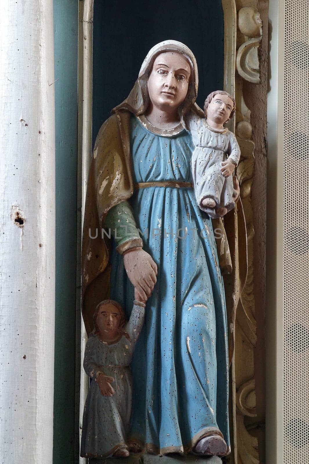 St. Anne, statue on the altar of St. Three Kings in the church of Our Lady of the Snows in Volavje, Croatia