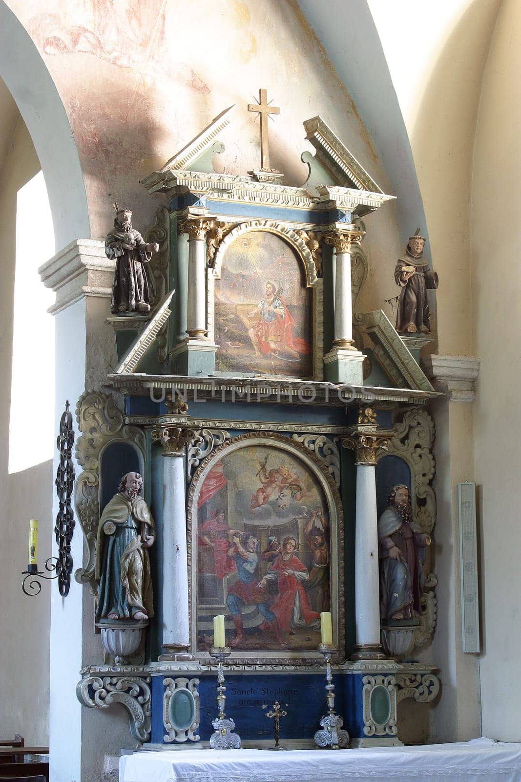 Altar of St. Stephen in the church of Our Lady of the Snows in Volavje, Croatia