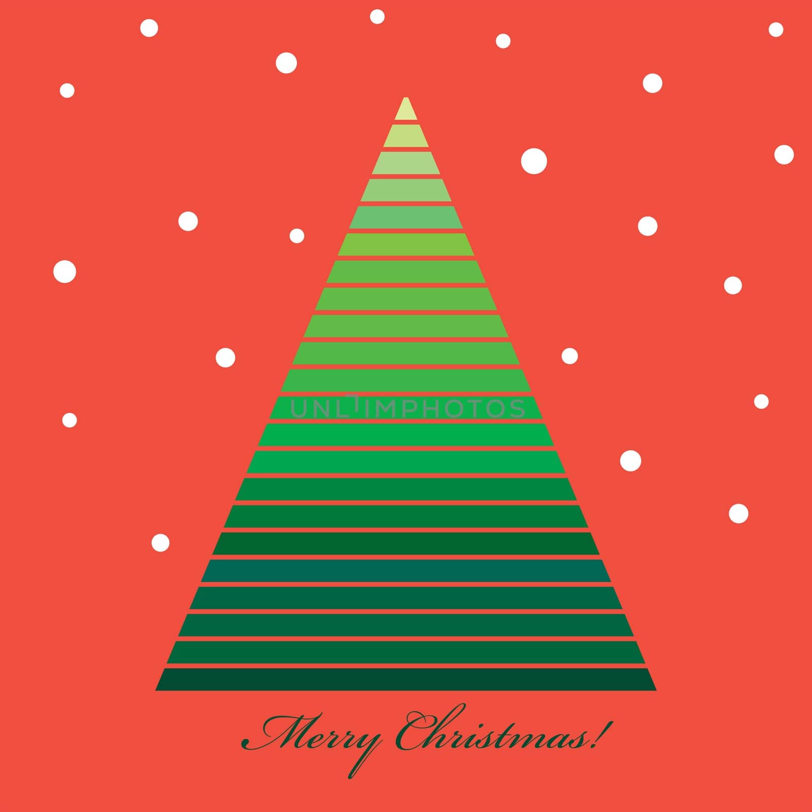 Christmas greeting card with stylized Christmas tree