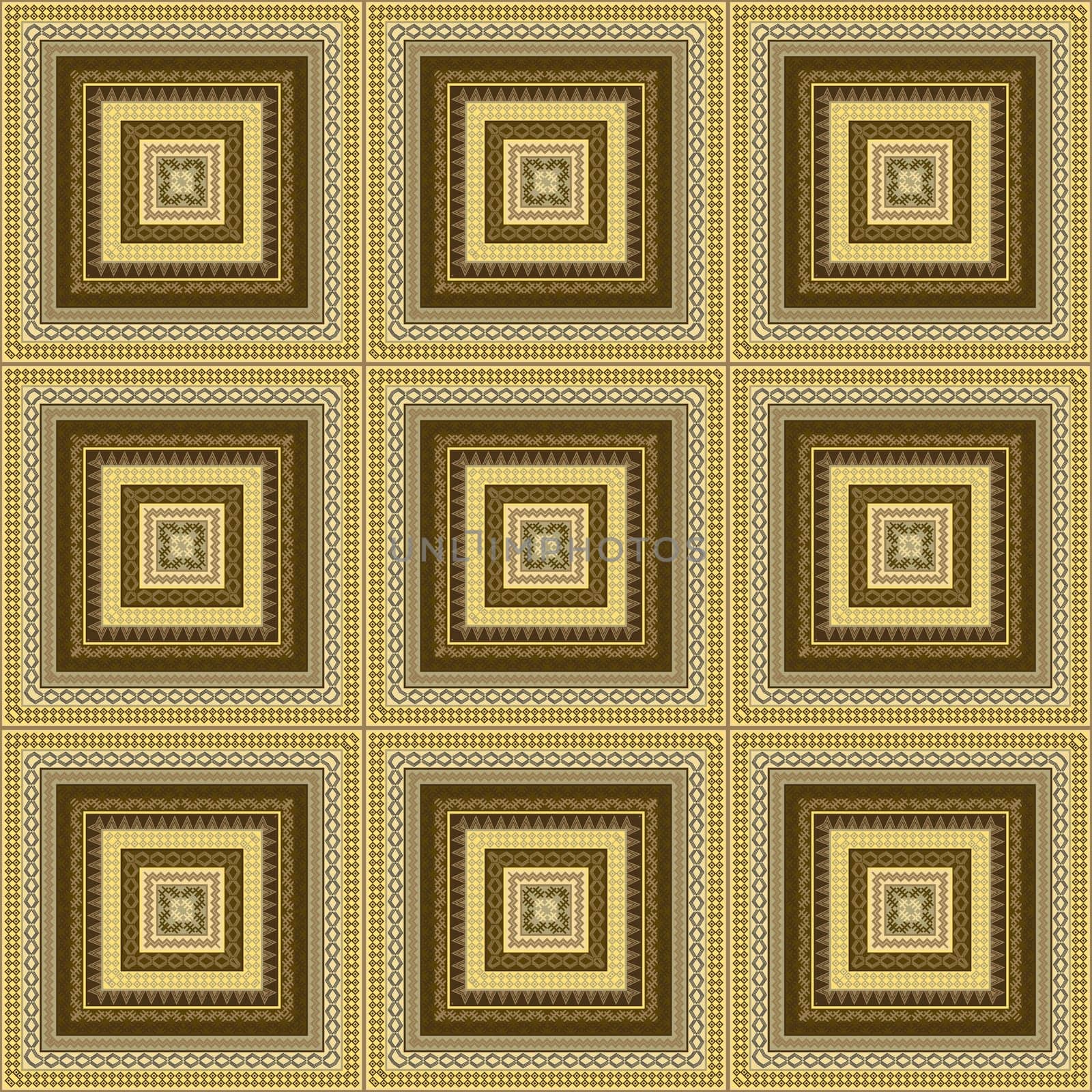 Ethnic background with geometric motifs squares