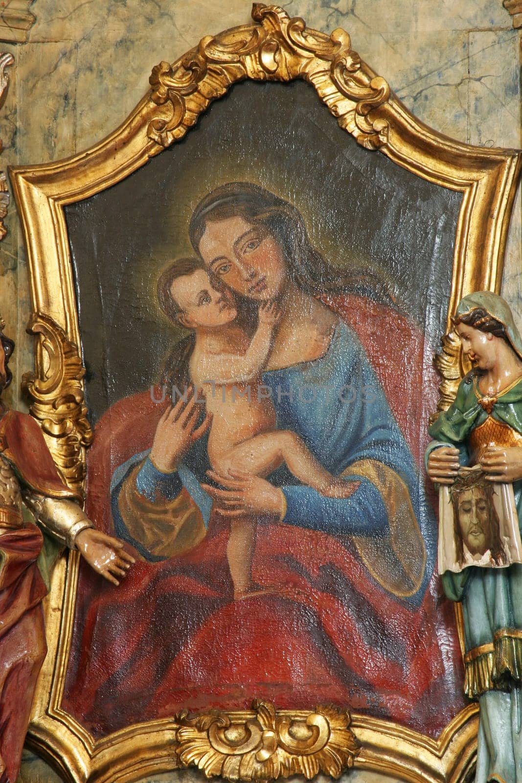 Altar of the Virgin Mary in the church of St. John the Apostle and Evangelist in Cerje, Croatia