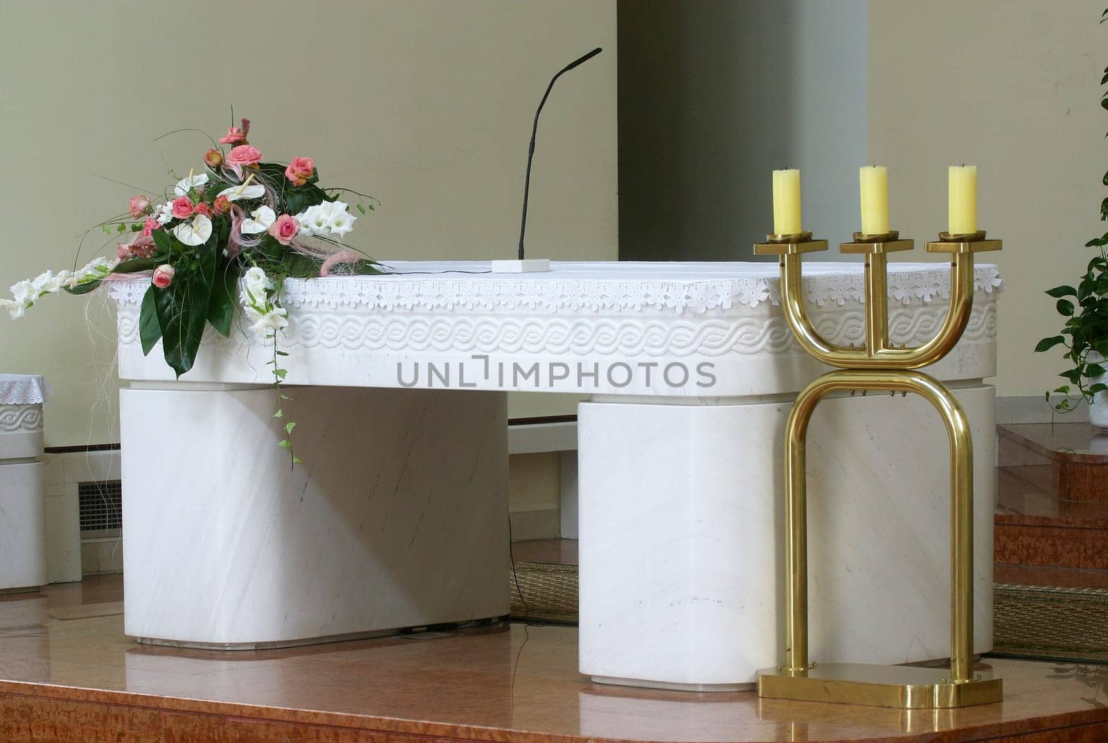 Altar in the parish church of St. Paul in Retkovec, Zagreb, Croatia