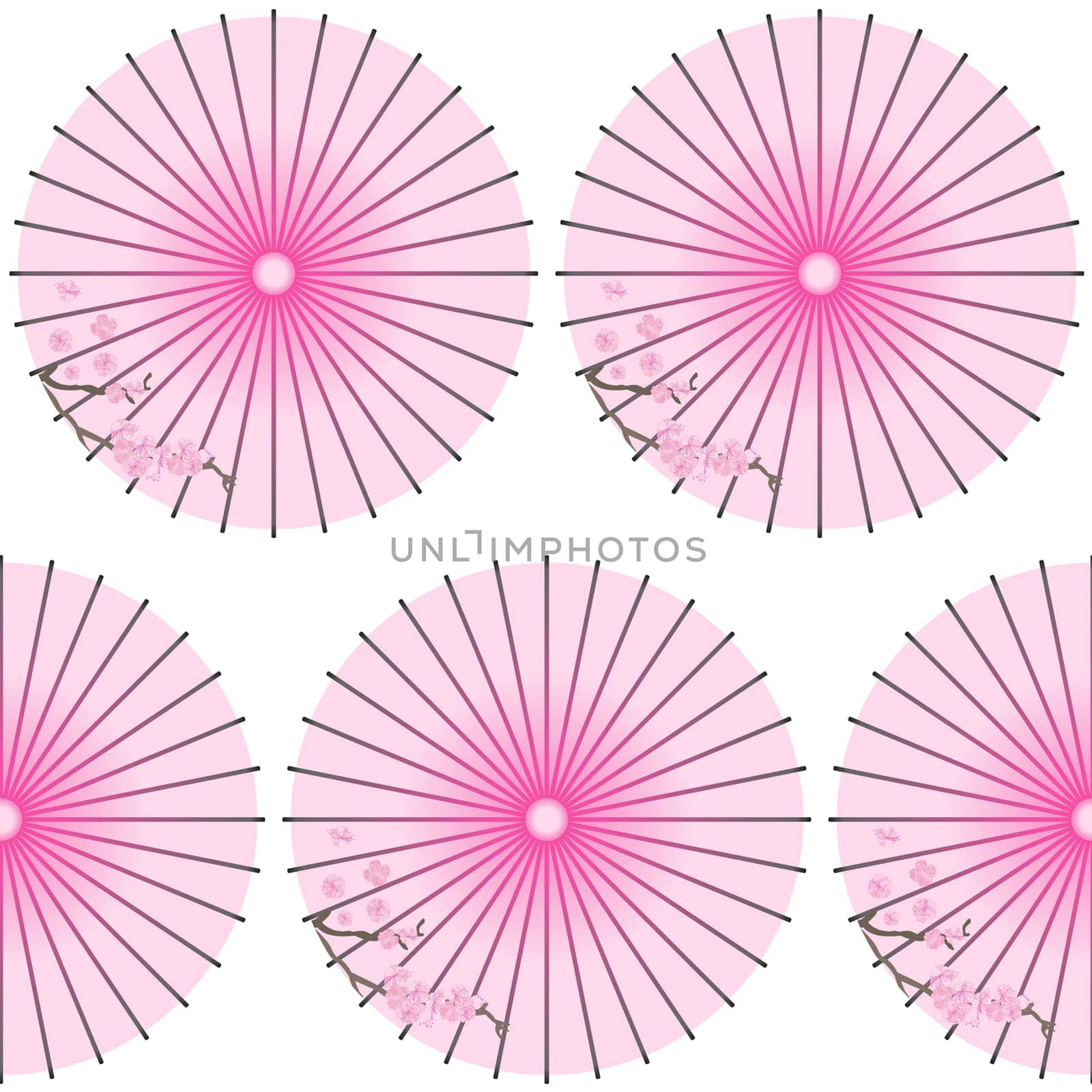 Traditional Japanese umbrella seamless background