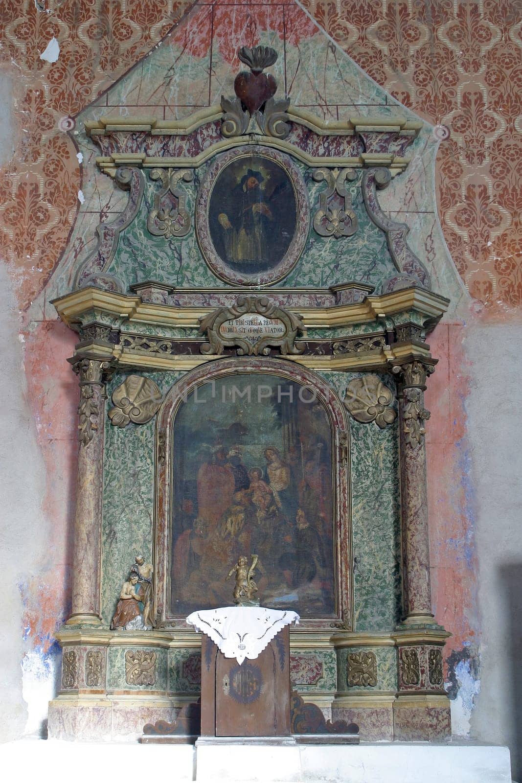 Altar of the Nativity in the church of Saints Nicholas and Vitus in Zazina, Croatia