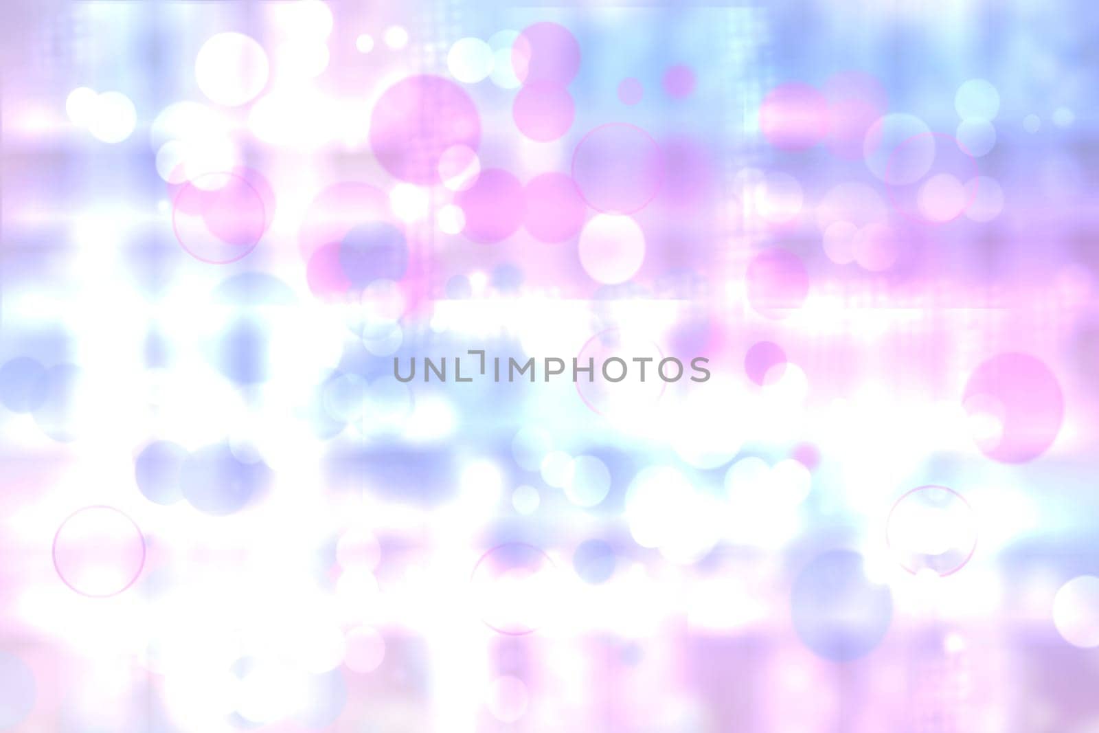 Abstract blurred fresh vivid spring summer light delicate pastel blue pink white bokeh background texture with bright circular soft color lights. Beautiful backdrop illustration.