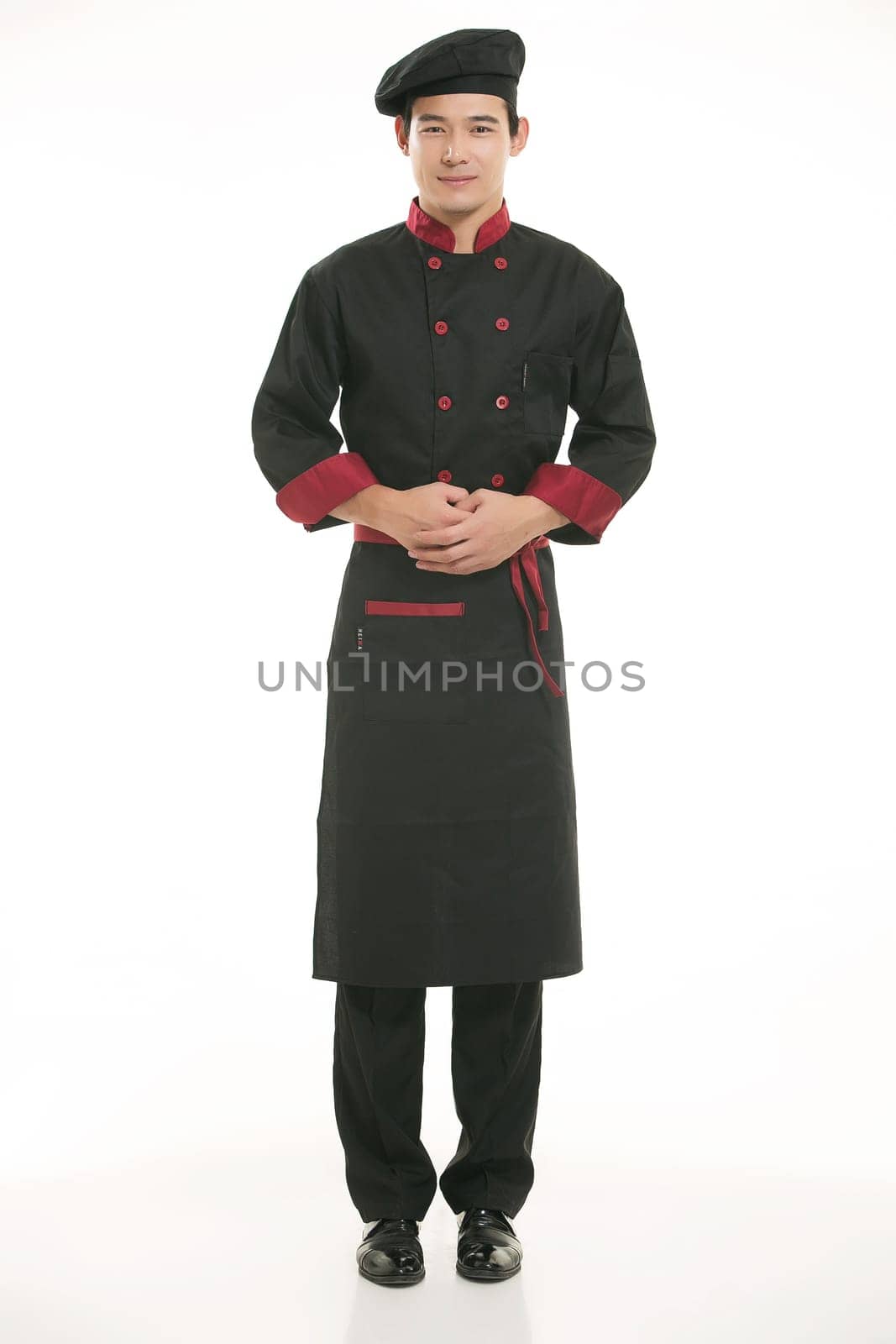 Wearing all kinds of clothing chef dietitian in front of white background