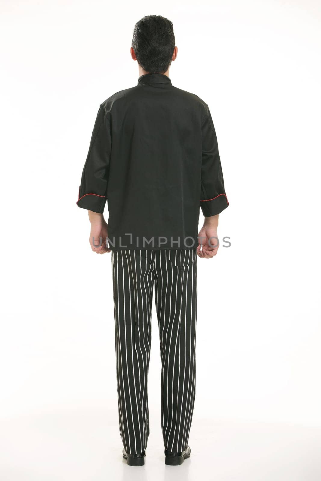 Wearing all kinds of clothing chef dietitian in front of white background