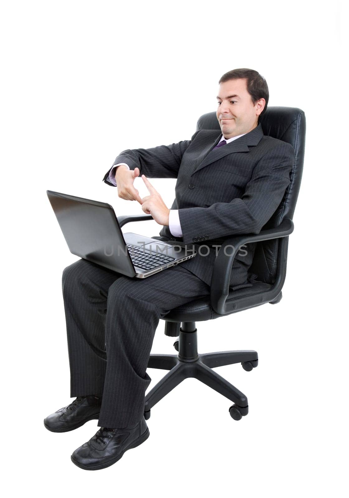 young business man working with is laptop