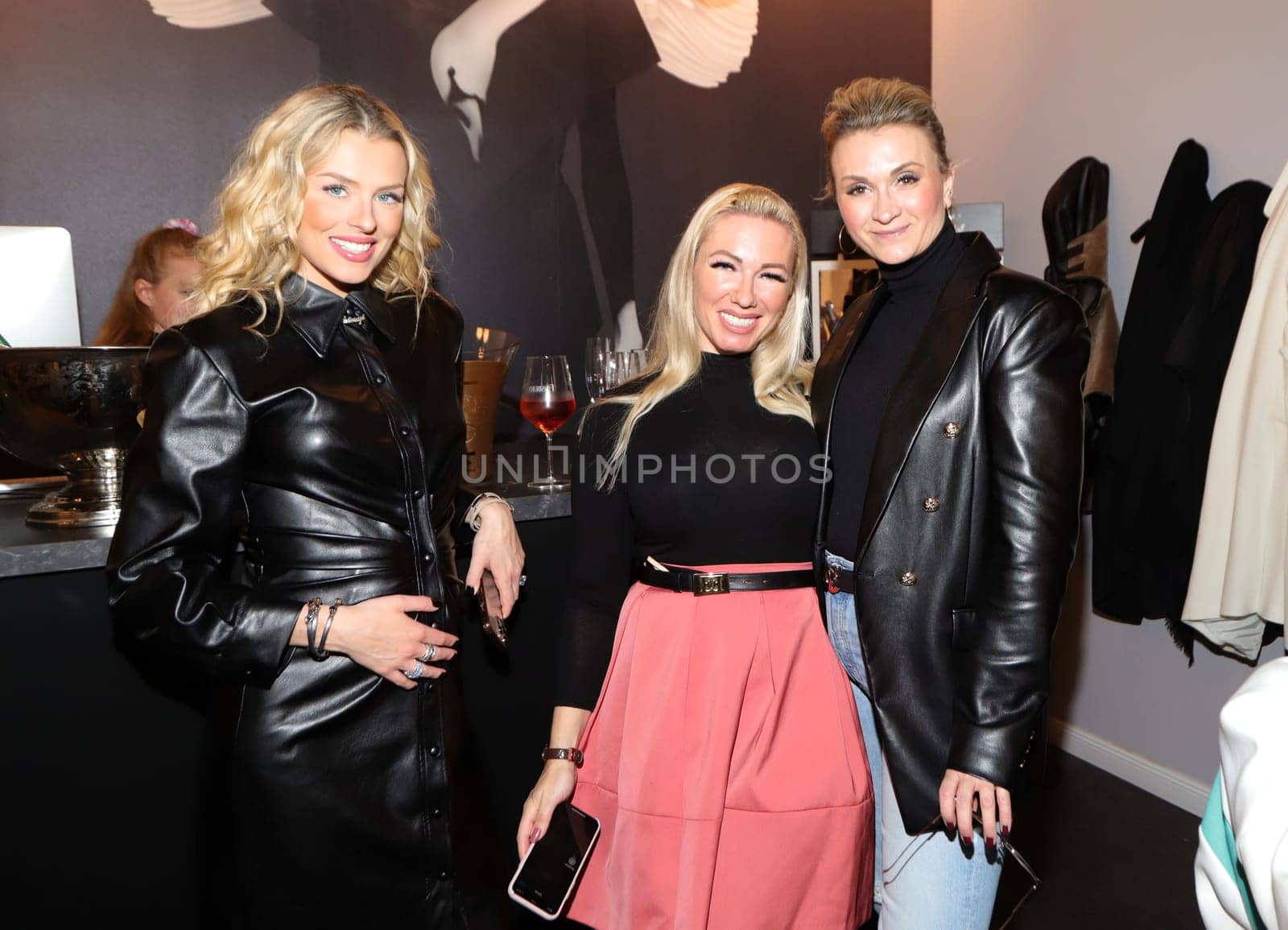 Patricija Belousova, Lydia Geldmacher, Ella Deck ,.15. year anniversary s event from the barber and styling shop angel lock, Engelslocke in Hamburg ,10.11.2021