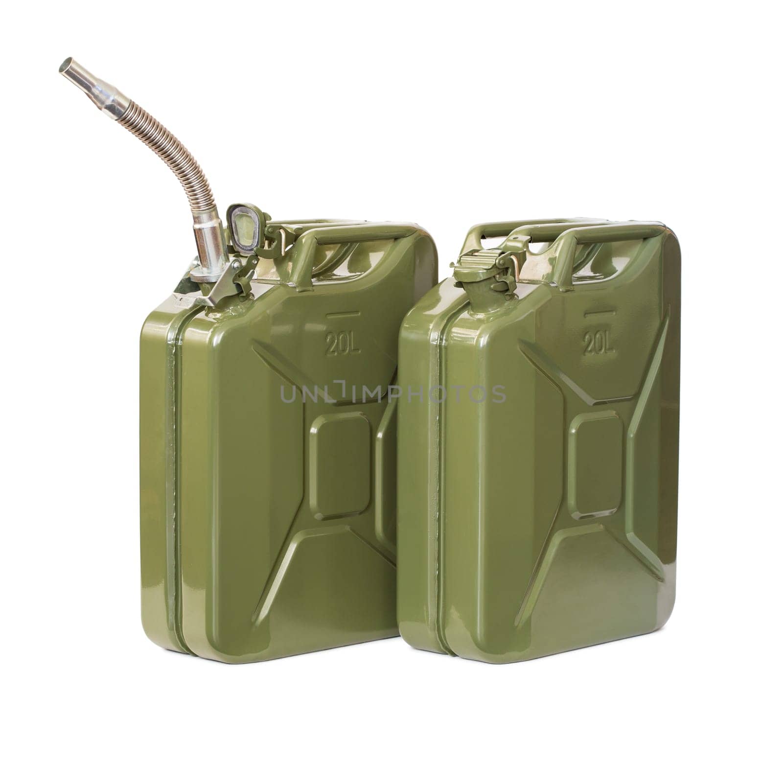 Two jerrycans isolated on white