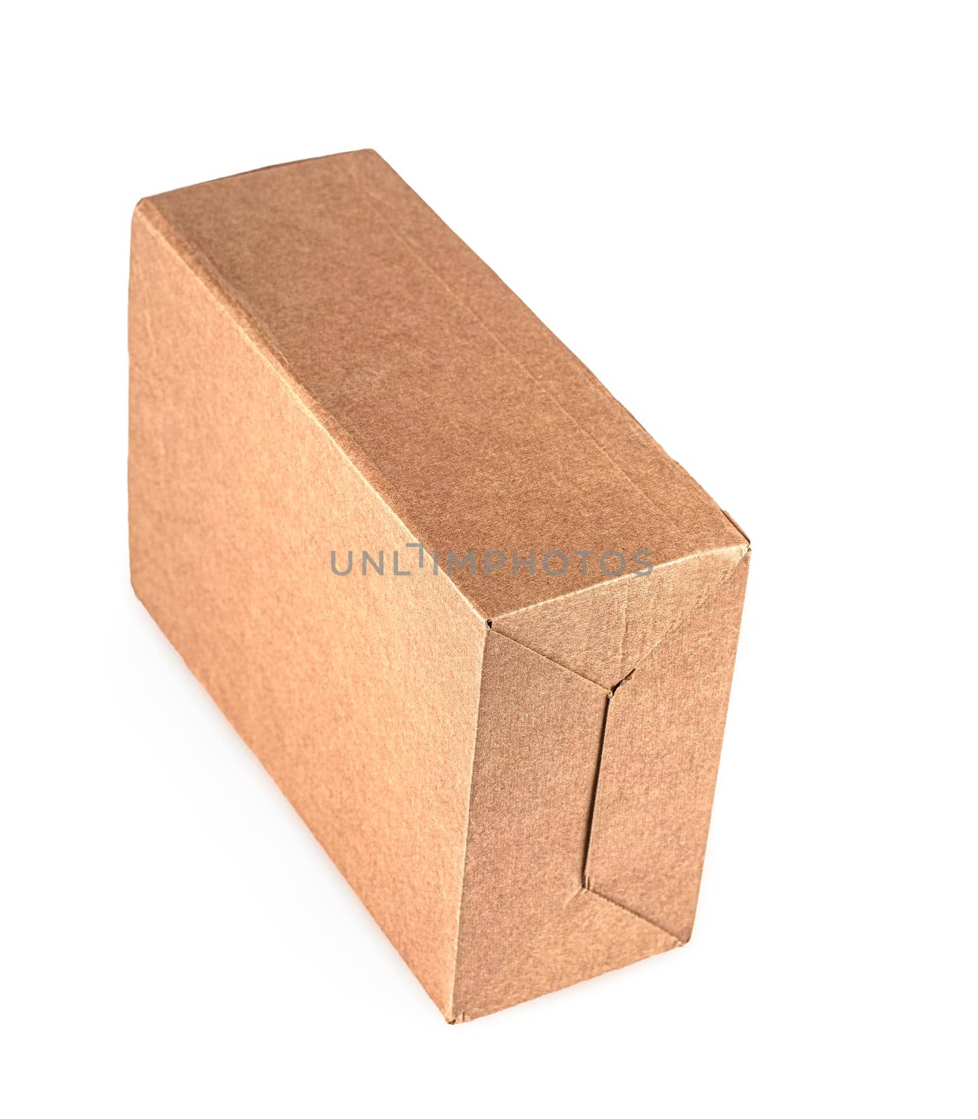 The Brown Cardboard Box isolated on a White background with clipping path
