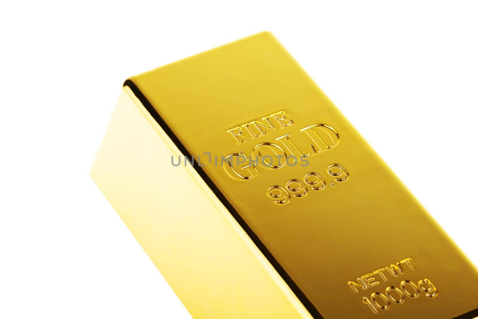 Golden bar isolated on white background. Precious metal ingots. Business background. Finance and banking concept.
