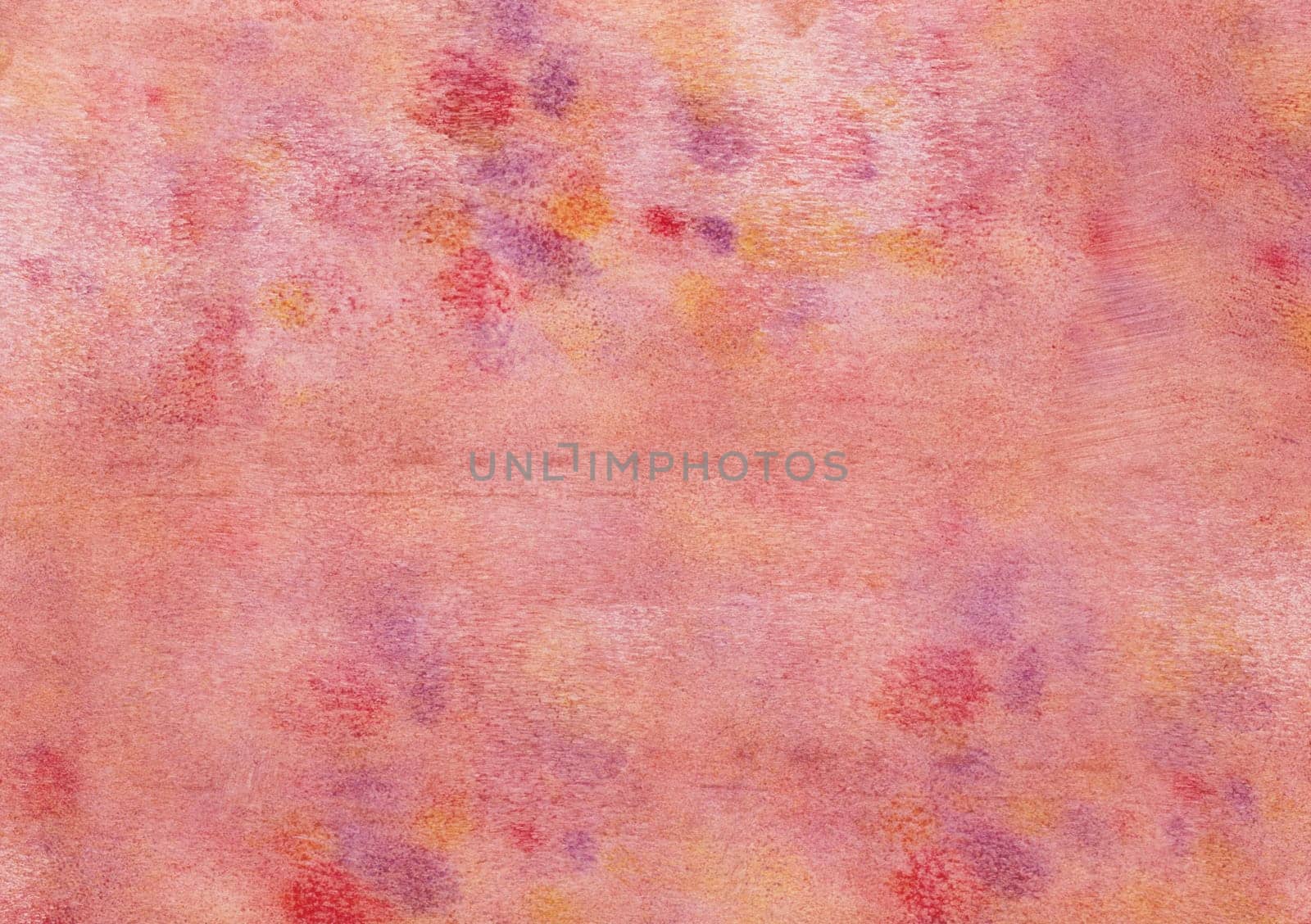 Watercolor painting in red, purple and yellow which had painted with a foam rubber roller
