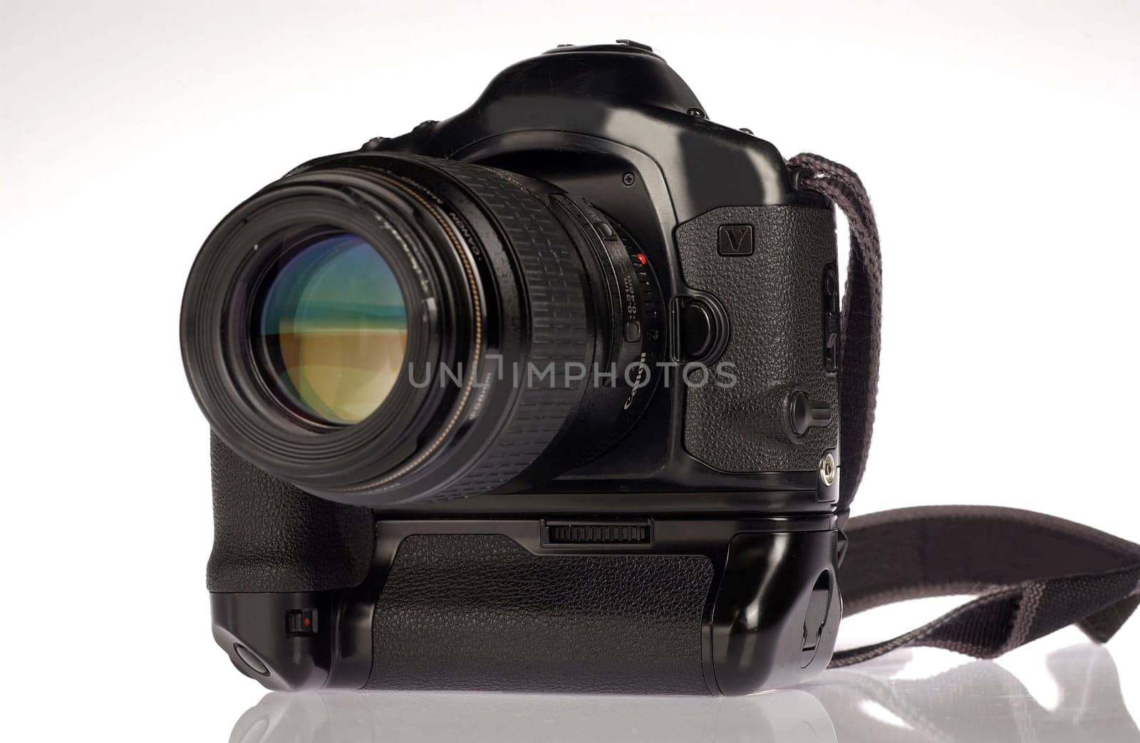 professional digital camera on a white background