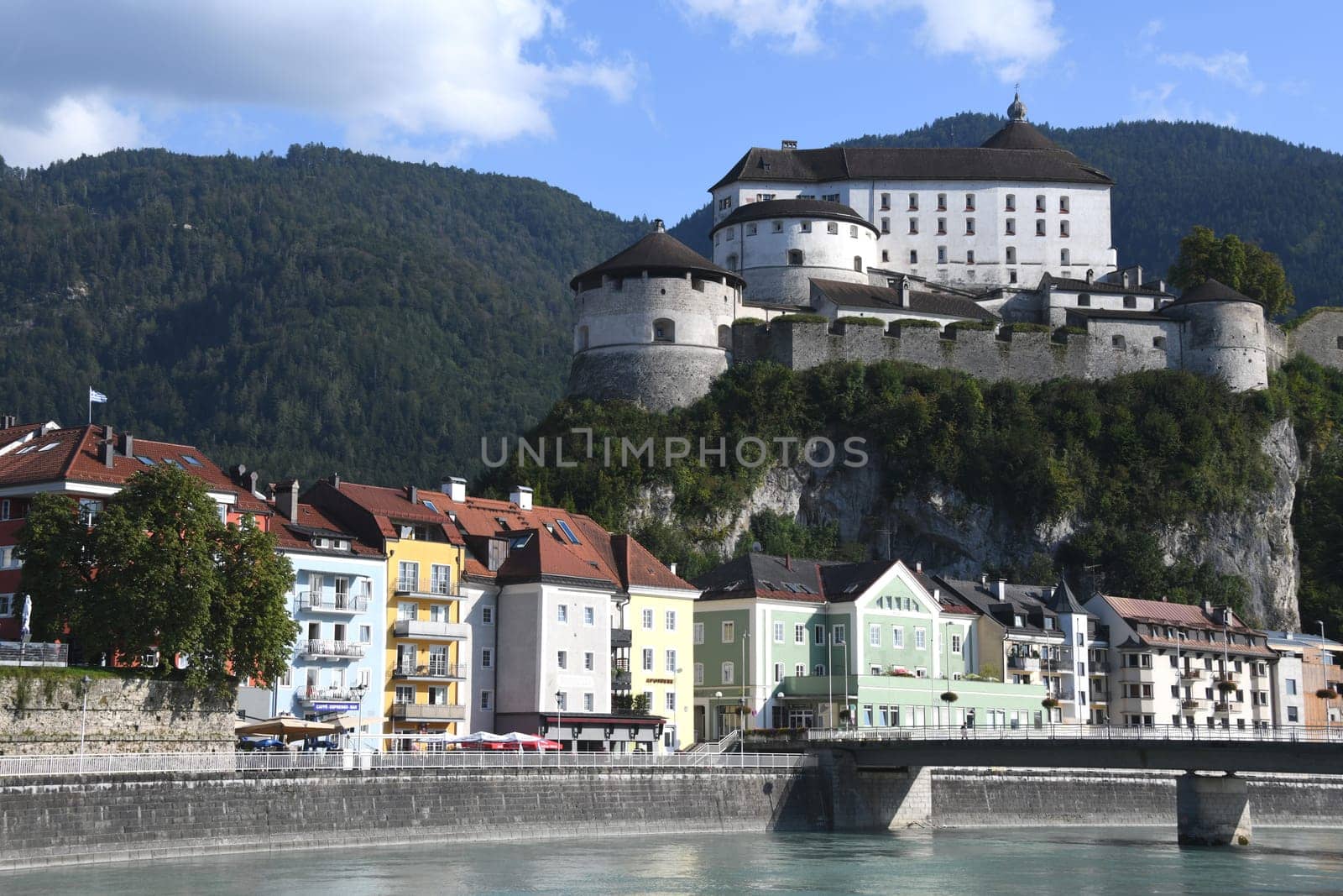 In 1205 the Kufstein Fortress in Austria,Tyrol was first mentioned in a document. The fortress is the landmark of Kufstein. It is located on the 90m high rock mountain directly on the river Inn.