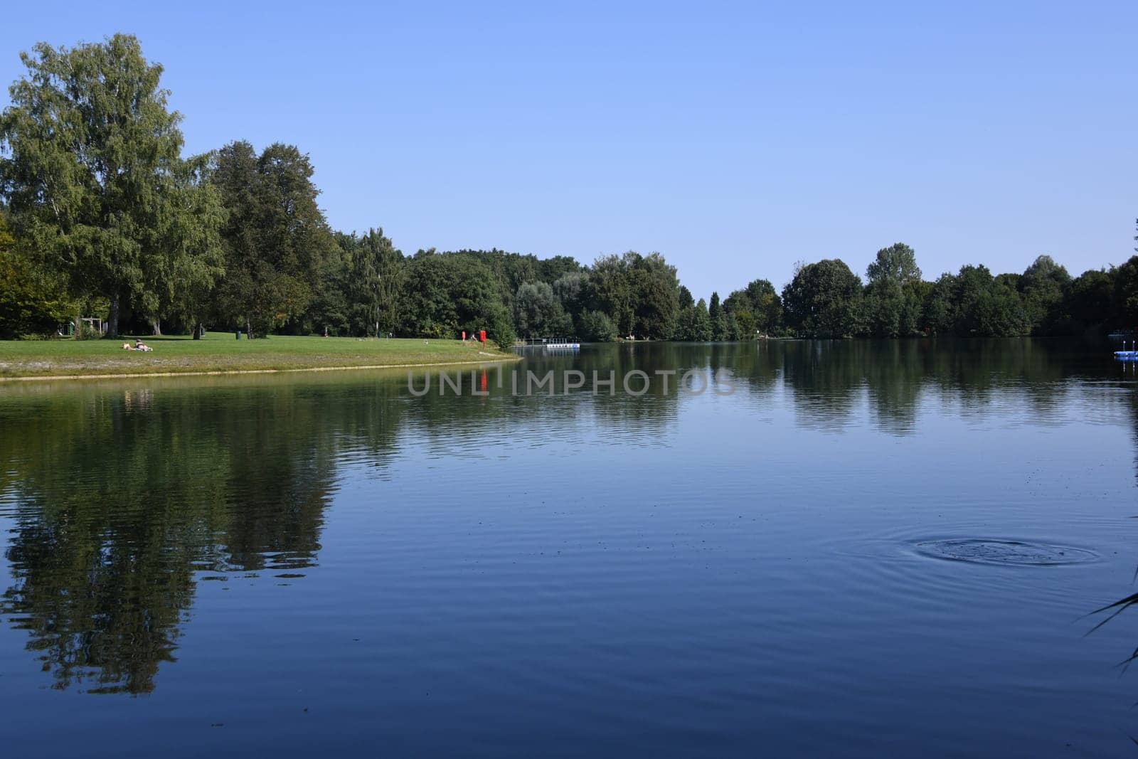 Natural springs feed the Germeringer See with water. The local recreation area near the city of Germering is in the Fürstenfeldbruck district in Bavaria.