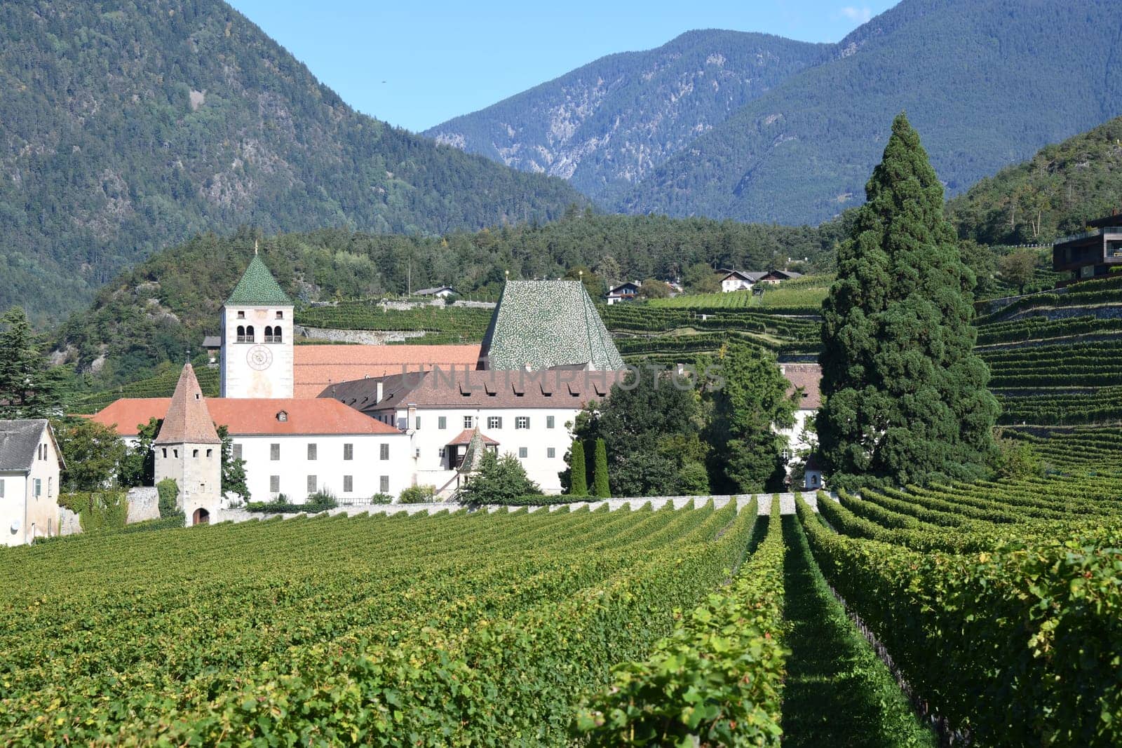 Neustift Abbey is located north of Bressanone in the Trentino - South Tyrol region,Italy. It was built in Romanesque style in 1190. The municipality of Vahrn is located in the Eisack Valley.