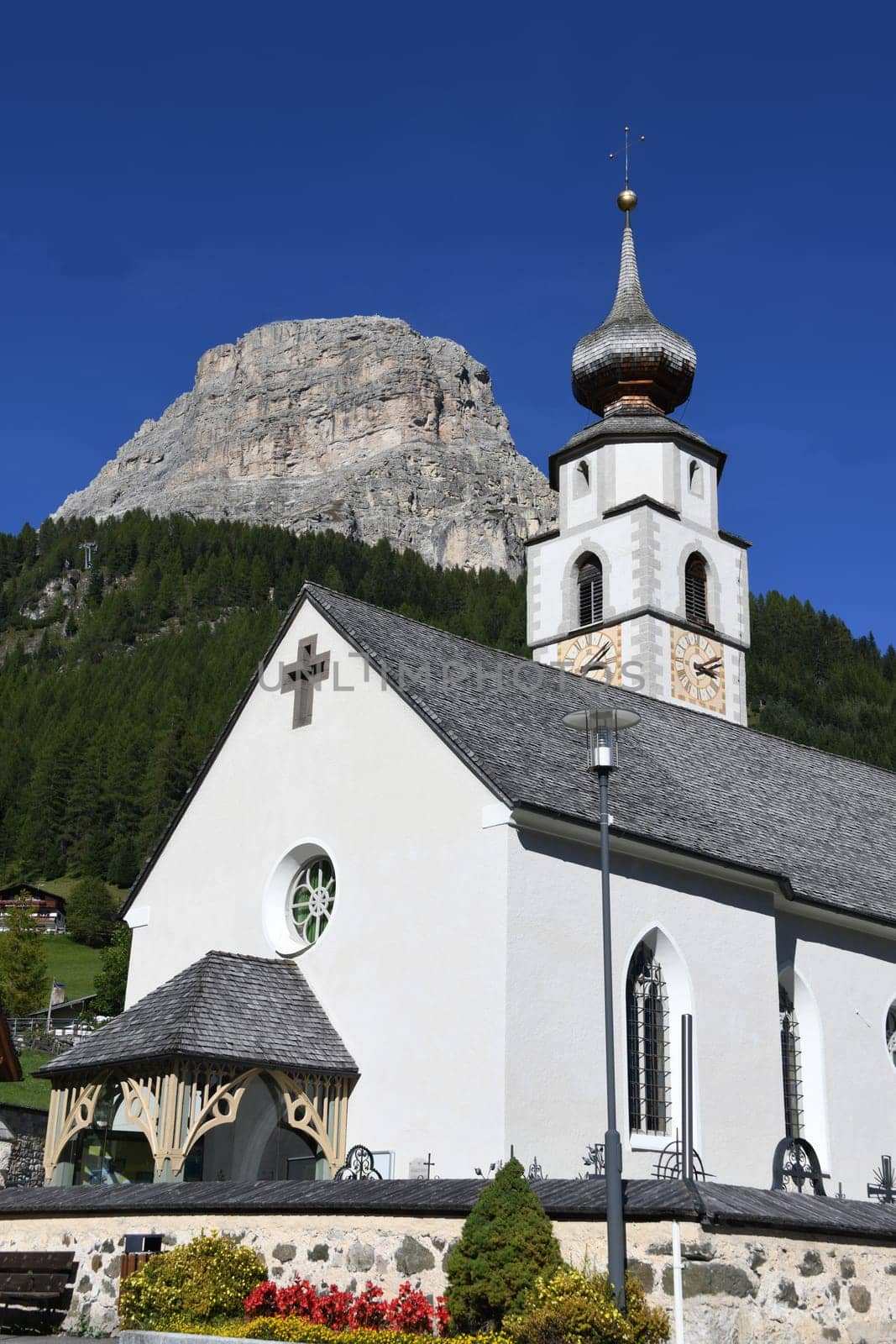 Colfosco,Ladin Calfosch,Italian Colfosco is a village in South Tyrol,Ladinia in Italy. It is located in the Dolomites in the Alta Badia holiday region. Church of St. Vigil and Mount Sassongher.