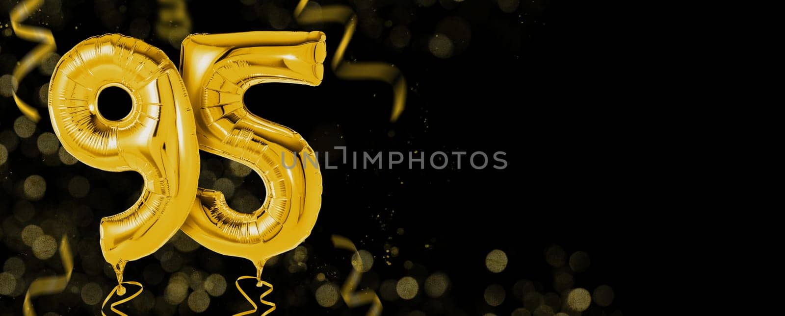 Golden balloons with copy space - Number 95