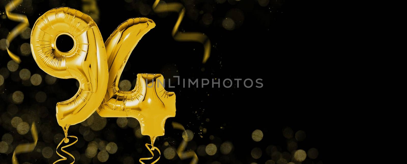 Golden balloons with copy space - Number 94