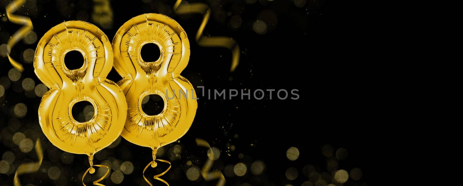 Golden balloons with copy space - Number 88