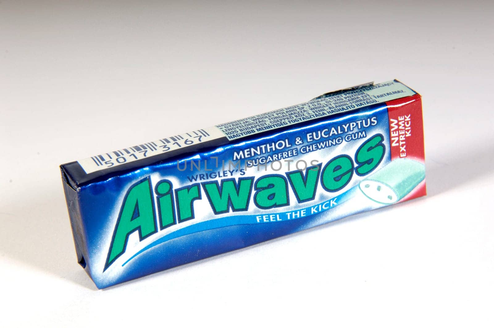 Airwaves chewing gum on a white background