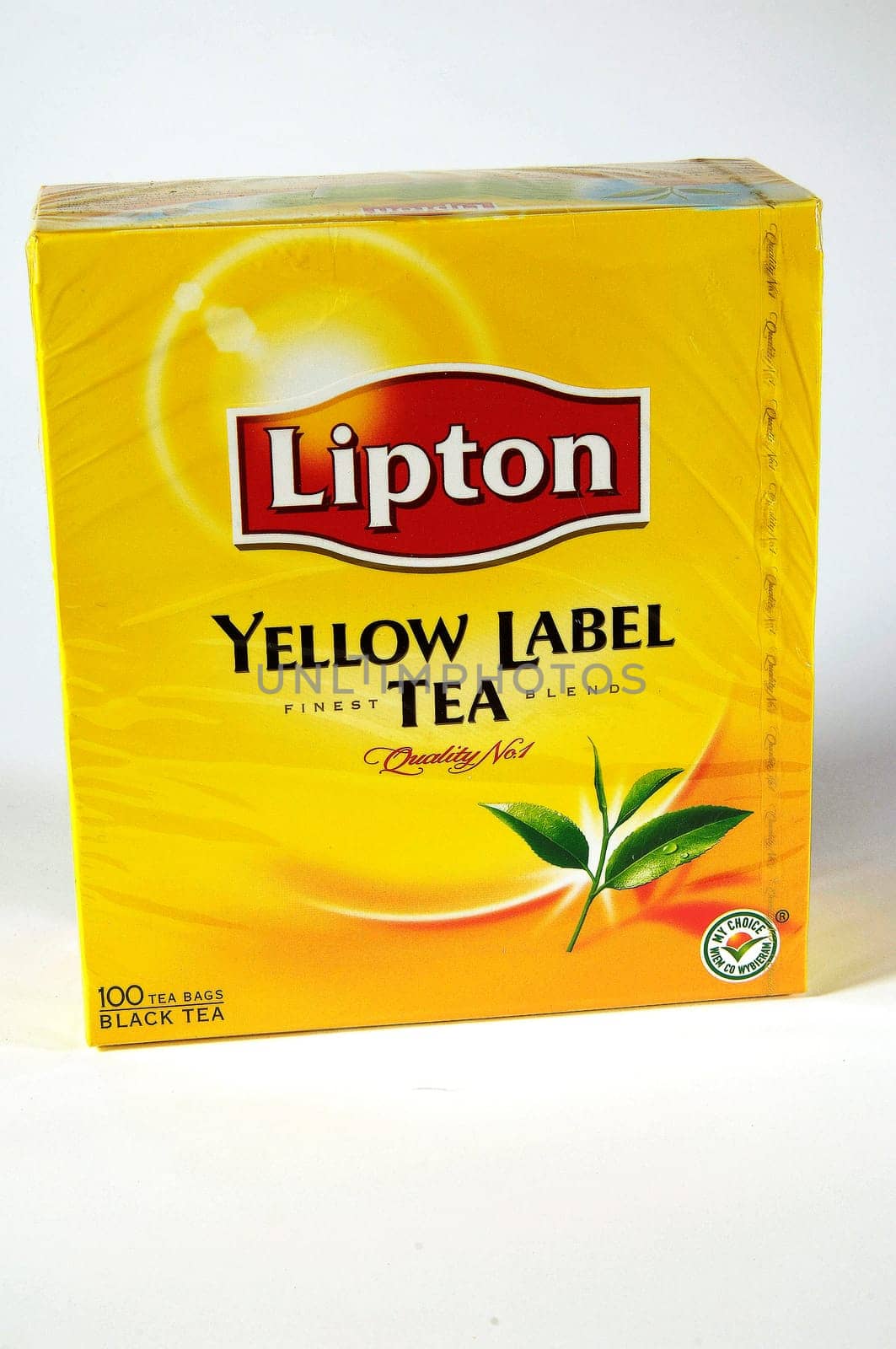 Lipton Yellow Label tea on a white background